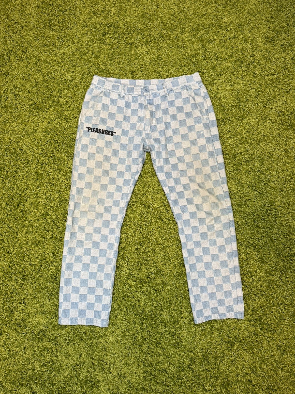 Pleasures Pleasures Checkered Denim Pants Size US 34 / EU 50 - 1 Thumbnail