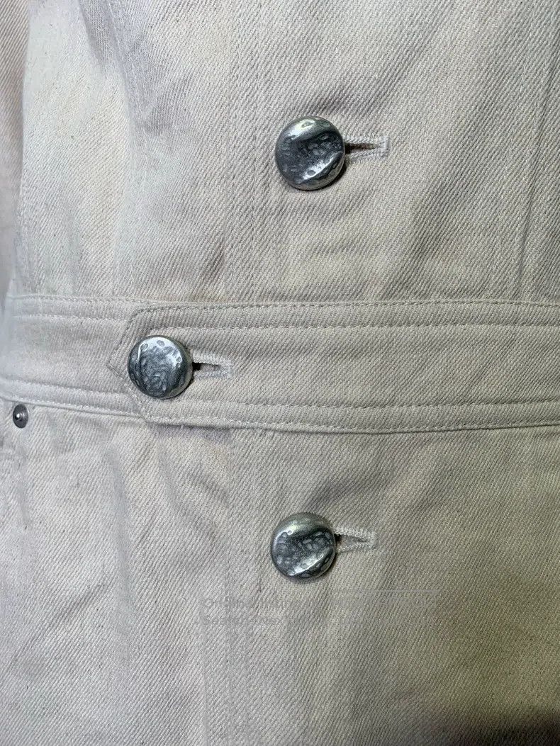 Issey Miyake Vintage Linen-Denim Silver-Button Coat