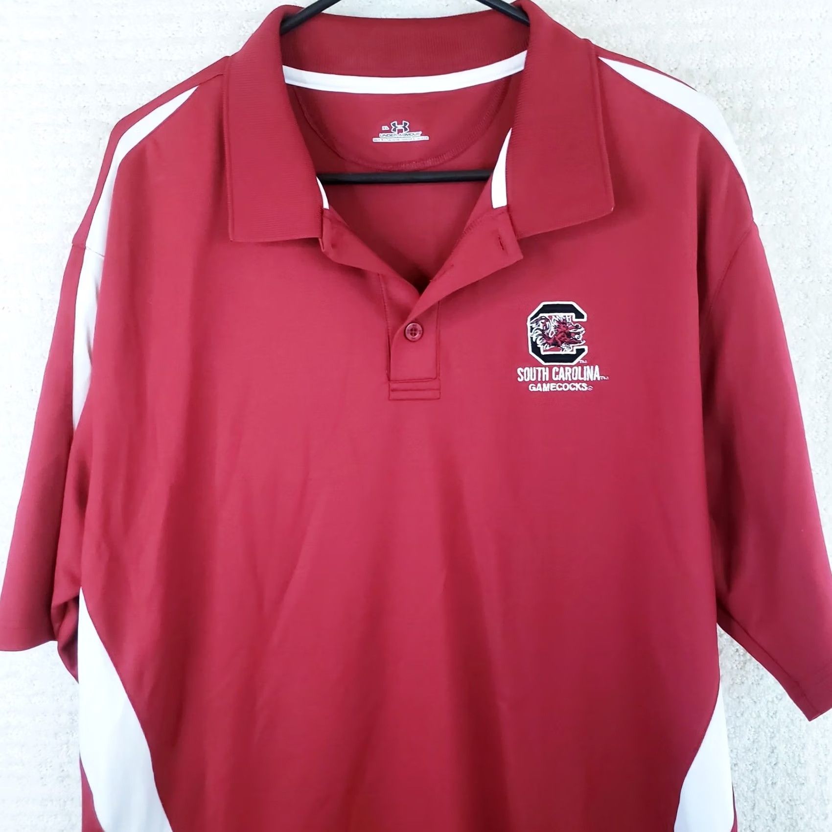 Under Armour Under Armour Polo Shirt Mens XL Red Performance University South Carolina Gamecocks Logo Shirt Sports Football Golf Walking Size US XL / EU 56 / 4 - 2 Thumbnail