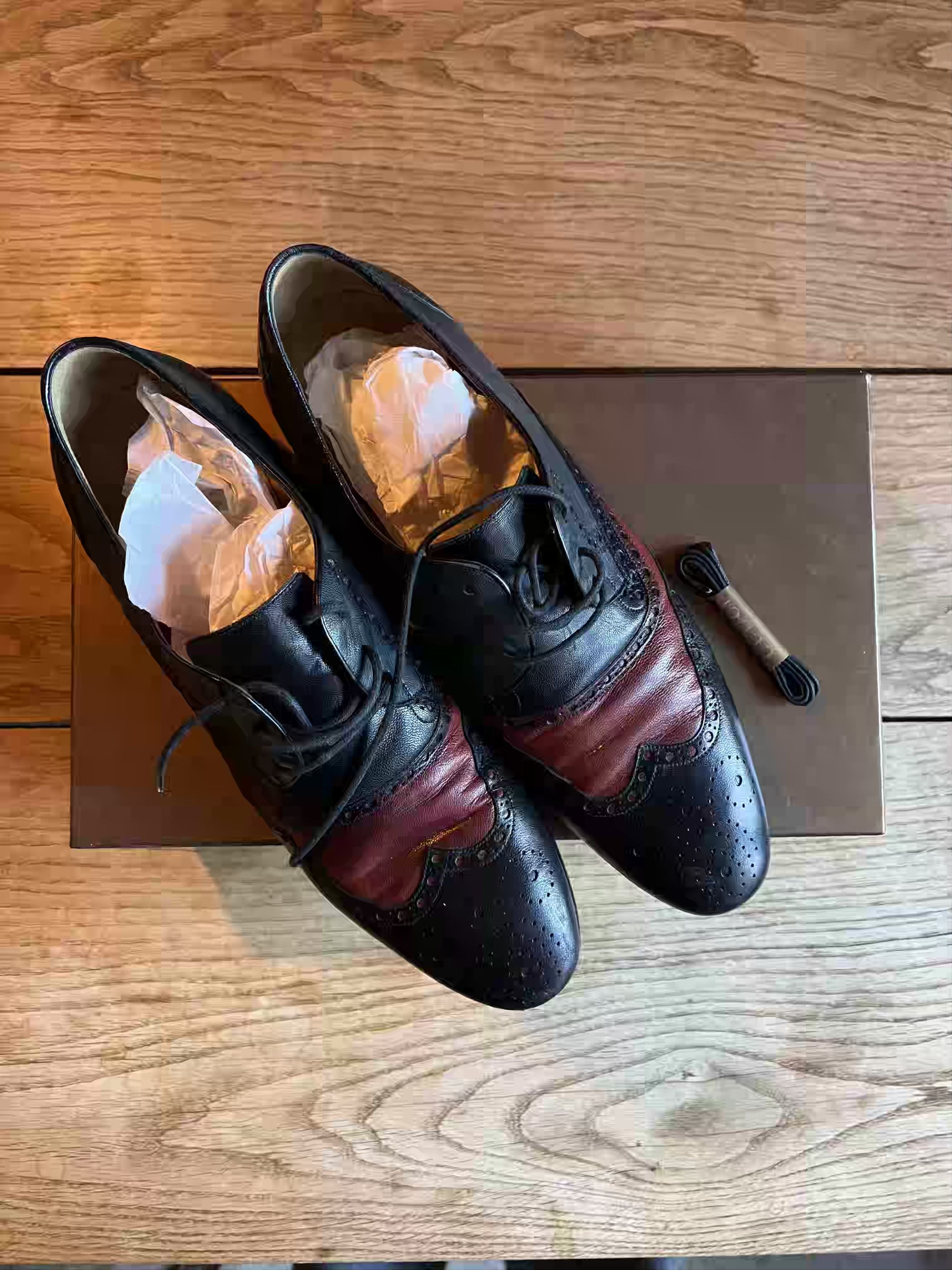 Gucci GUCCI “Quentin” Lace-Up Shoes – Leather – Black/Russet Size US 10 / EU 43 - 1 Thumbnail