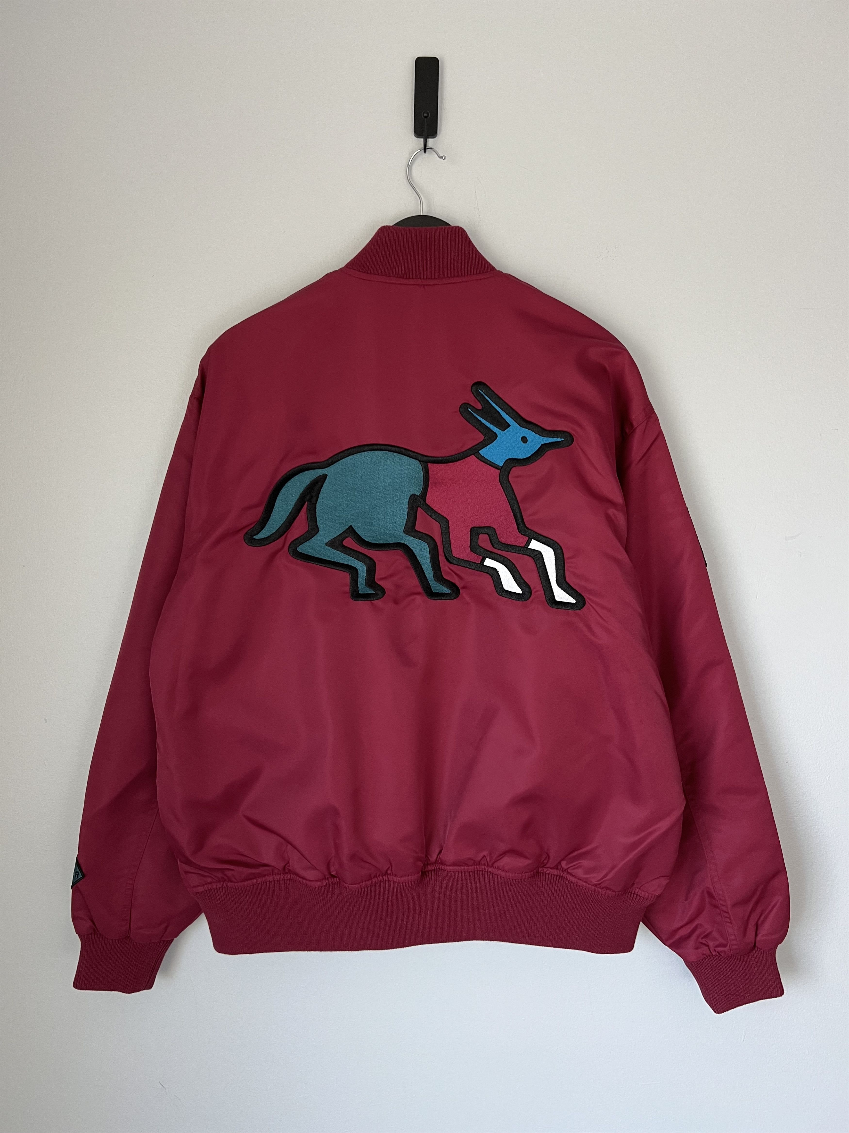 Parra Parra Stacked Pets Varsity Bomber Jacket in Deep Red Size US L / EU 52-54 / 3 - 6 Thumbnail