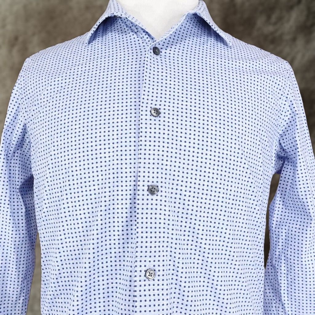 Apt. 9 Apt. 9 Shirt Mens Neck 16 Sleeve 32/33 Blue Premier Flex Slim Fit Button-Down Micro Dot Dress Shirt Size US L / EU 52-54 / 3 - 1 Thumbnail