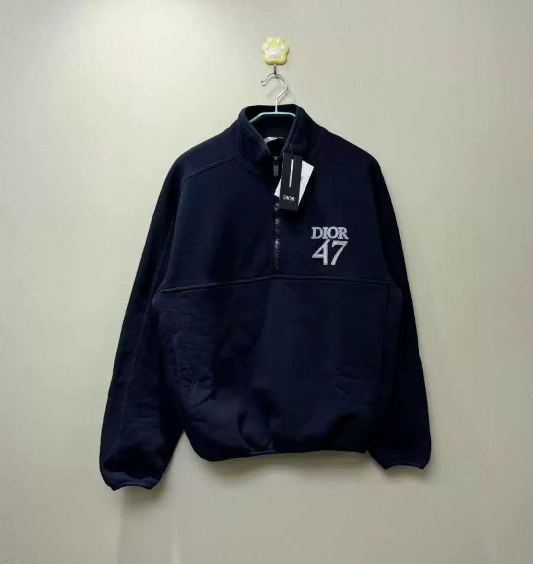 Dior dior navy blue embroidered logo half-zip sweatshirt Size US XS / EU 42 / 0 - 1 Thumbnail