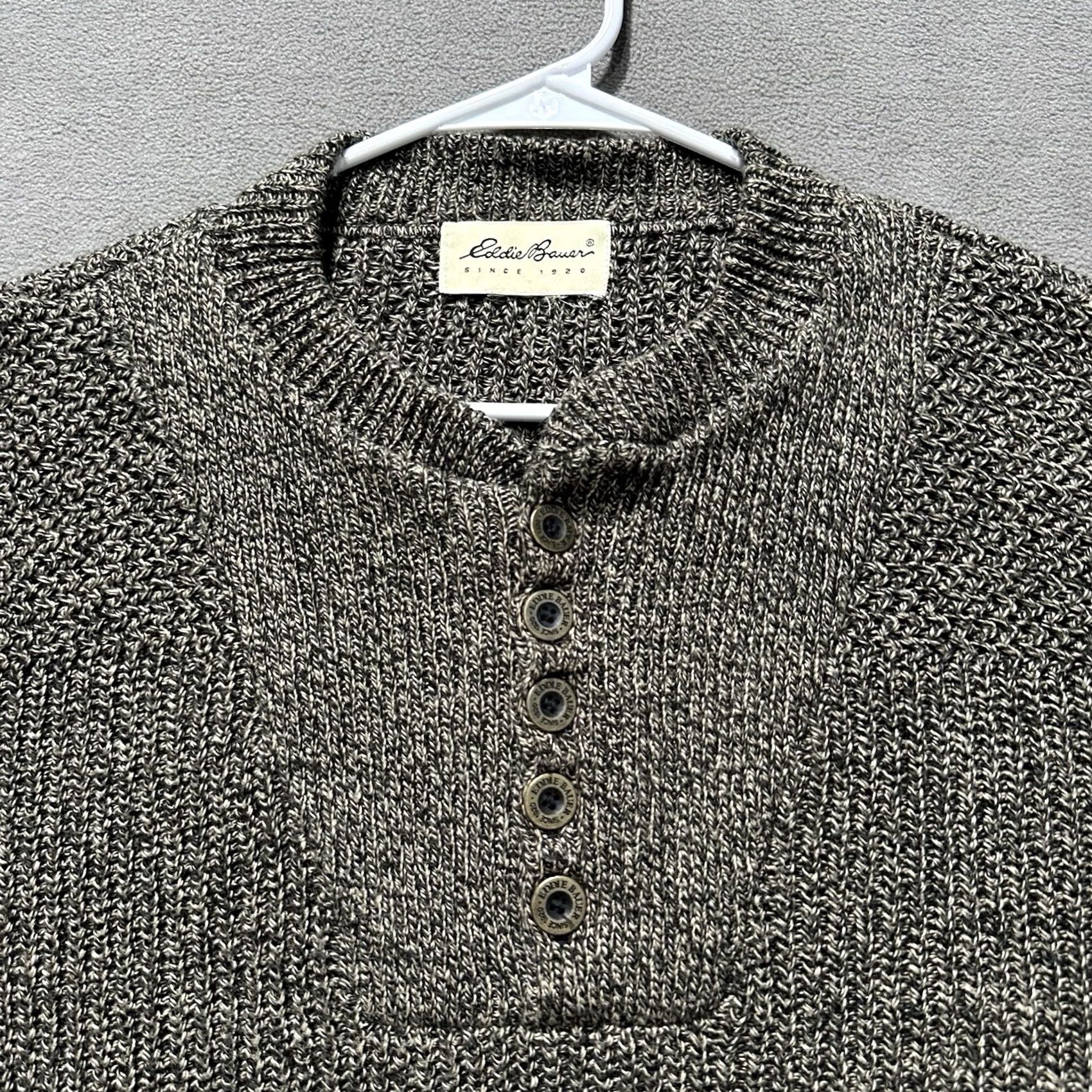 Eddie Bauer VINTAGE Eddie Bauer Sweater Mens XL Brown Knit Henley Pullover USA Size US XL / EU 56 / 4 - 4 Thumbnail