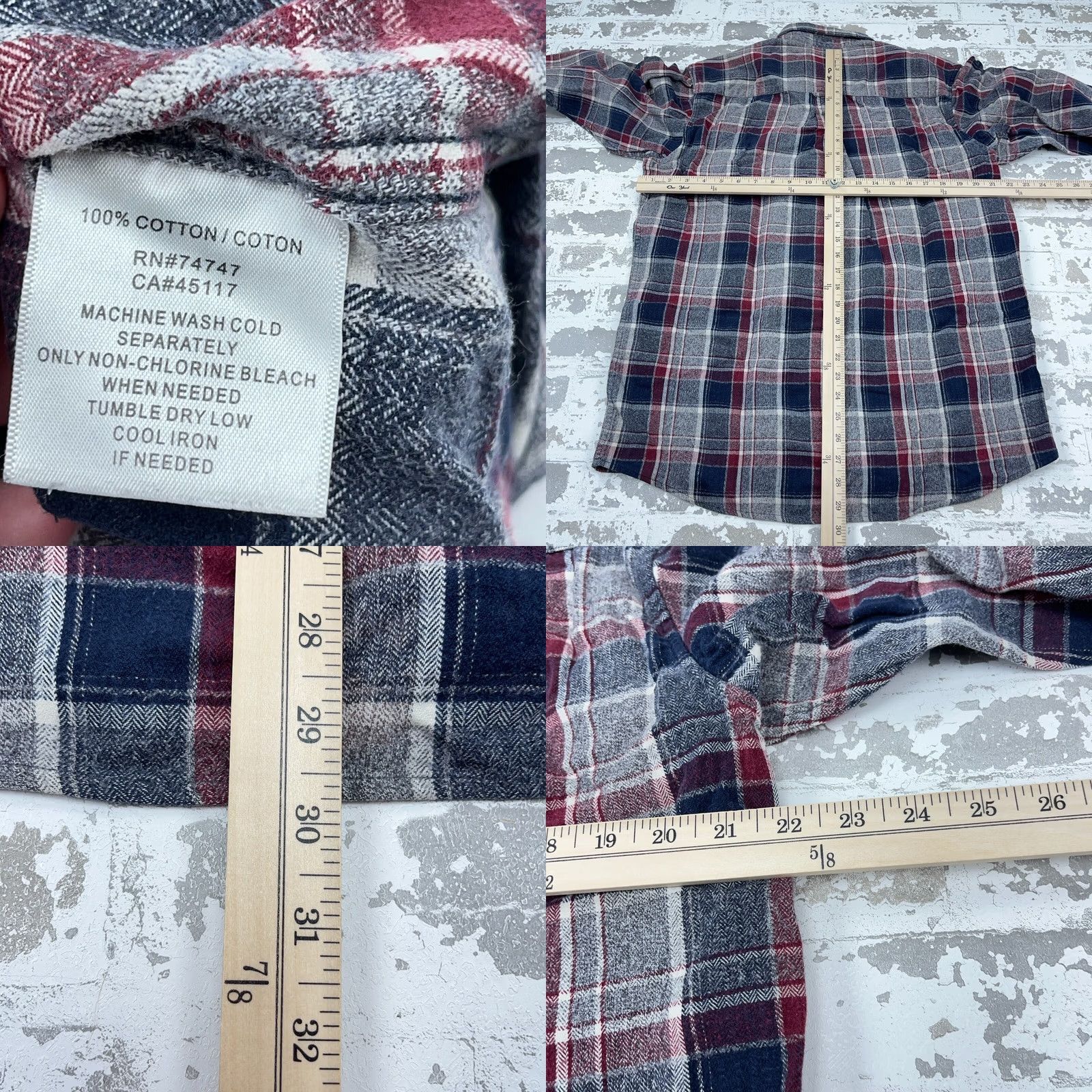 Vintage RedHead Flannel Shirt Large Tall Blue Red Plaid Button Up Camp Outdoors Men Size US L / EU 52-54 / 3 - 8 Thumbnail