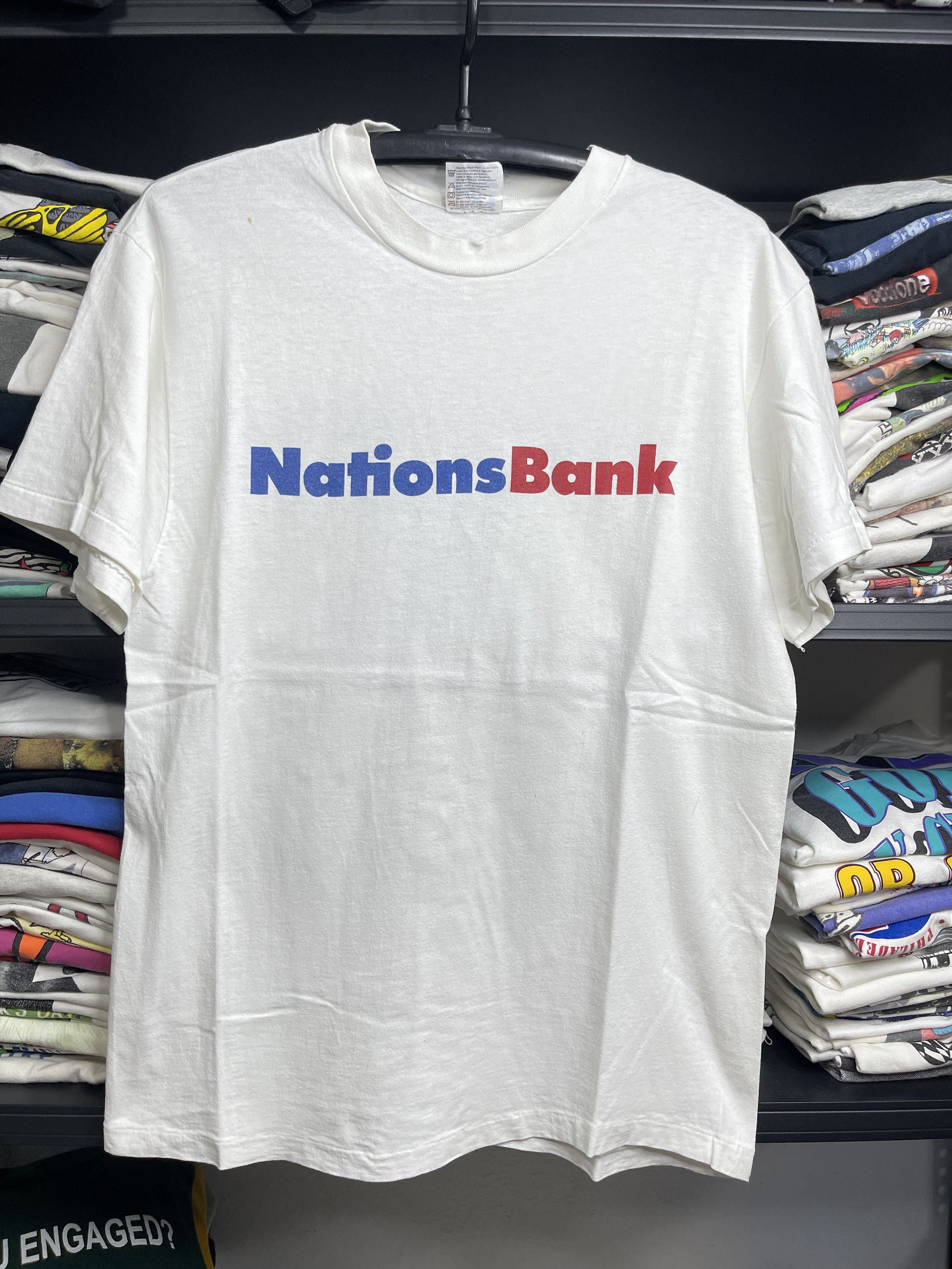 Vintage Logo Nation Bank Tee 80-90s M