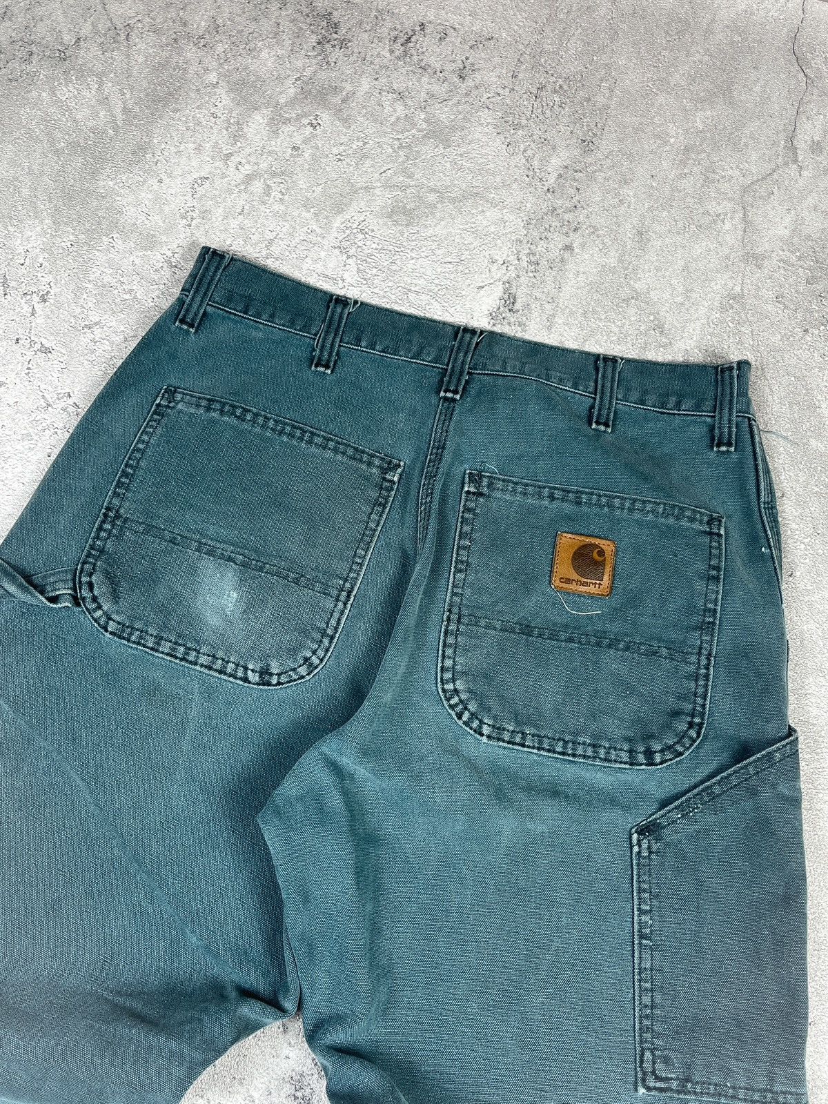 Carhartt Vintage Carhartt faded Hunter Green carpenter pants B24 HTG Size US 33 - 4 Thumbnail