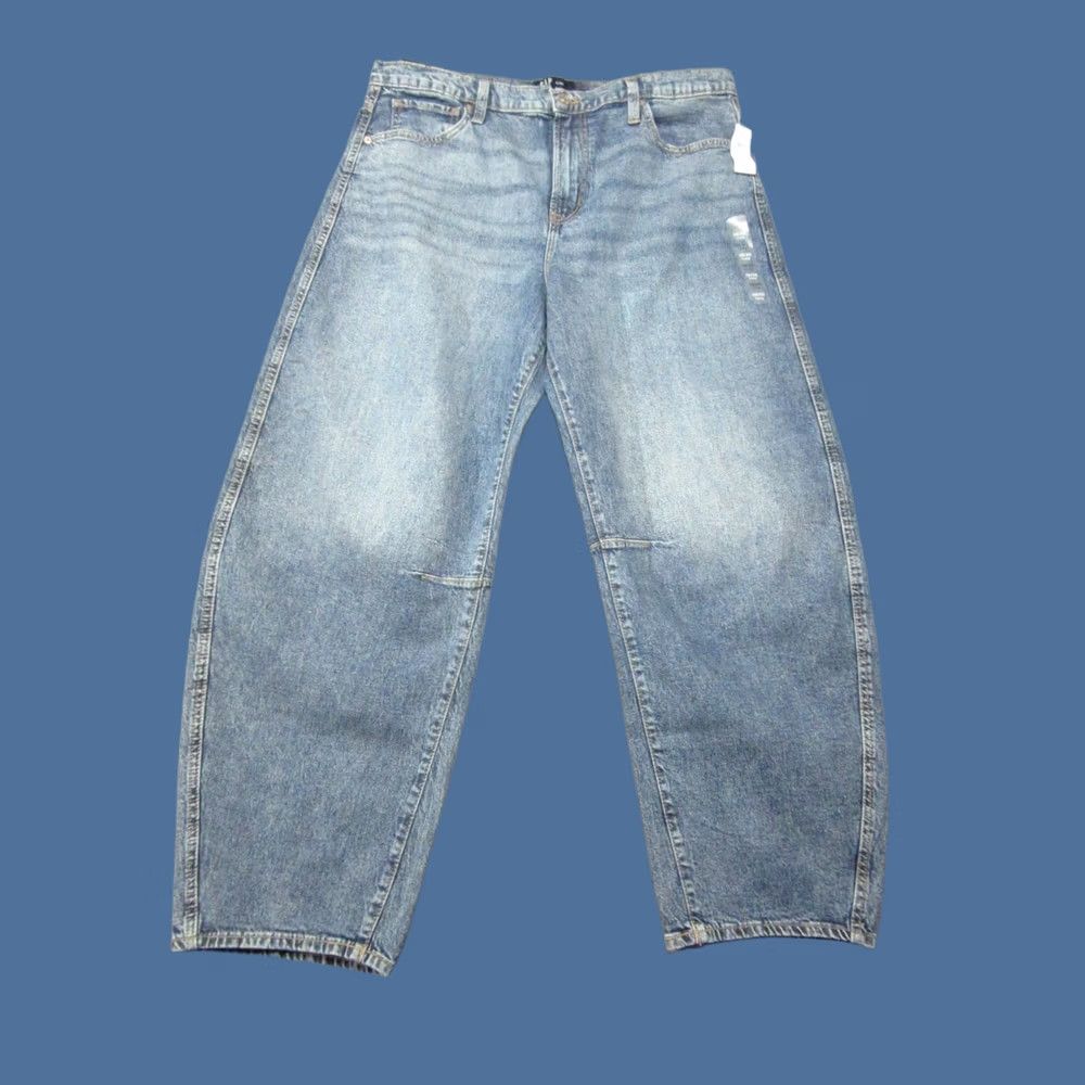 Gap Gap Jeans Womens 16/33 L Blue Denim Cotton Barrel Relaxed High Rise Tapered Leg Size 38" / US 16 / IT 52 - 1 Thumbnail