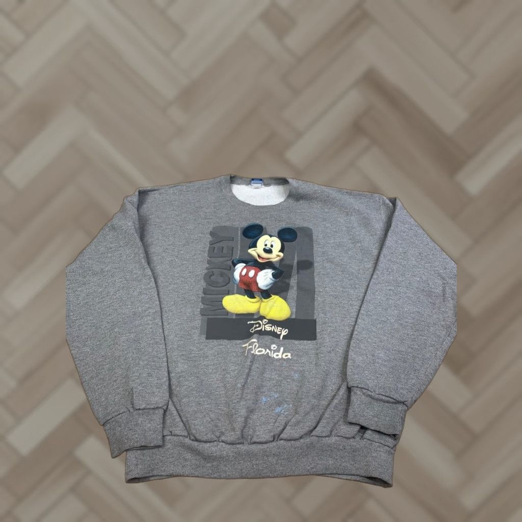 Disney VINTAGE Disney Mickey Sweatshirt Adult M Gray Florida Crew Neck Pullover 11771 Size US M / EU 48-50 / 2 - 1 Thumbnail