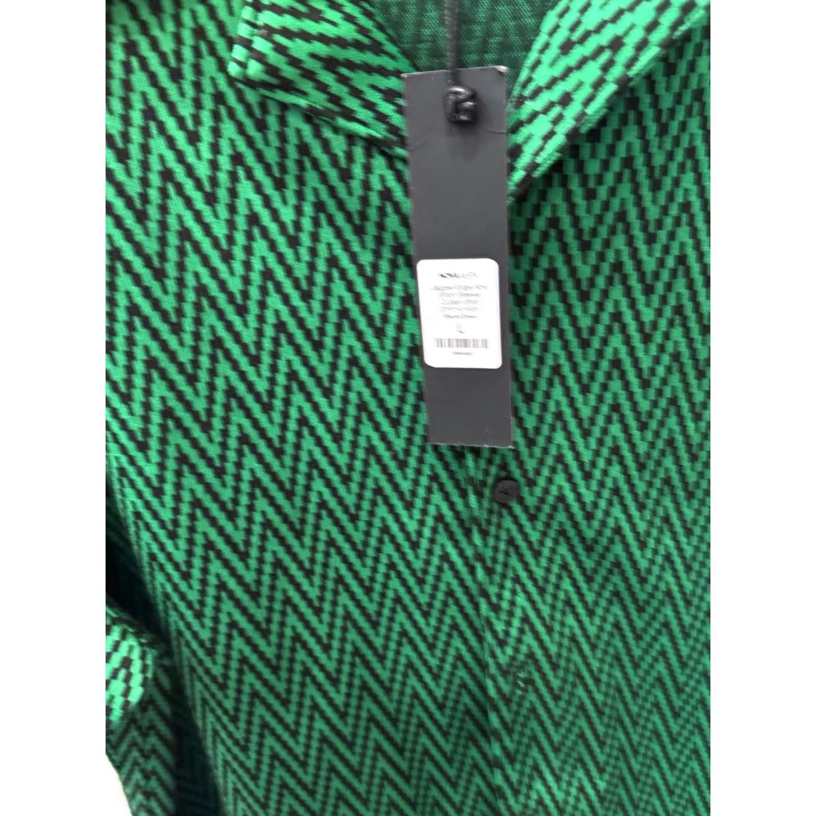 Fashion Nova Fashion Nova Shirt Short Sleeve NWT Thick Green Zig Pattern Large L Multicolor Mens Shirt Size US L / EU 52-54 / 3 - 5 Thumbnail