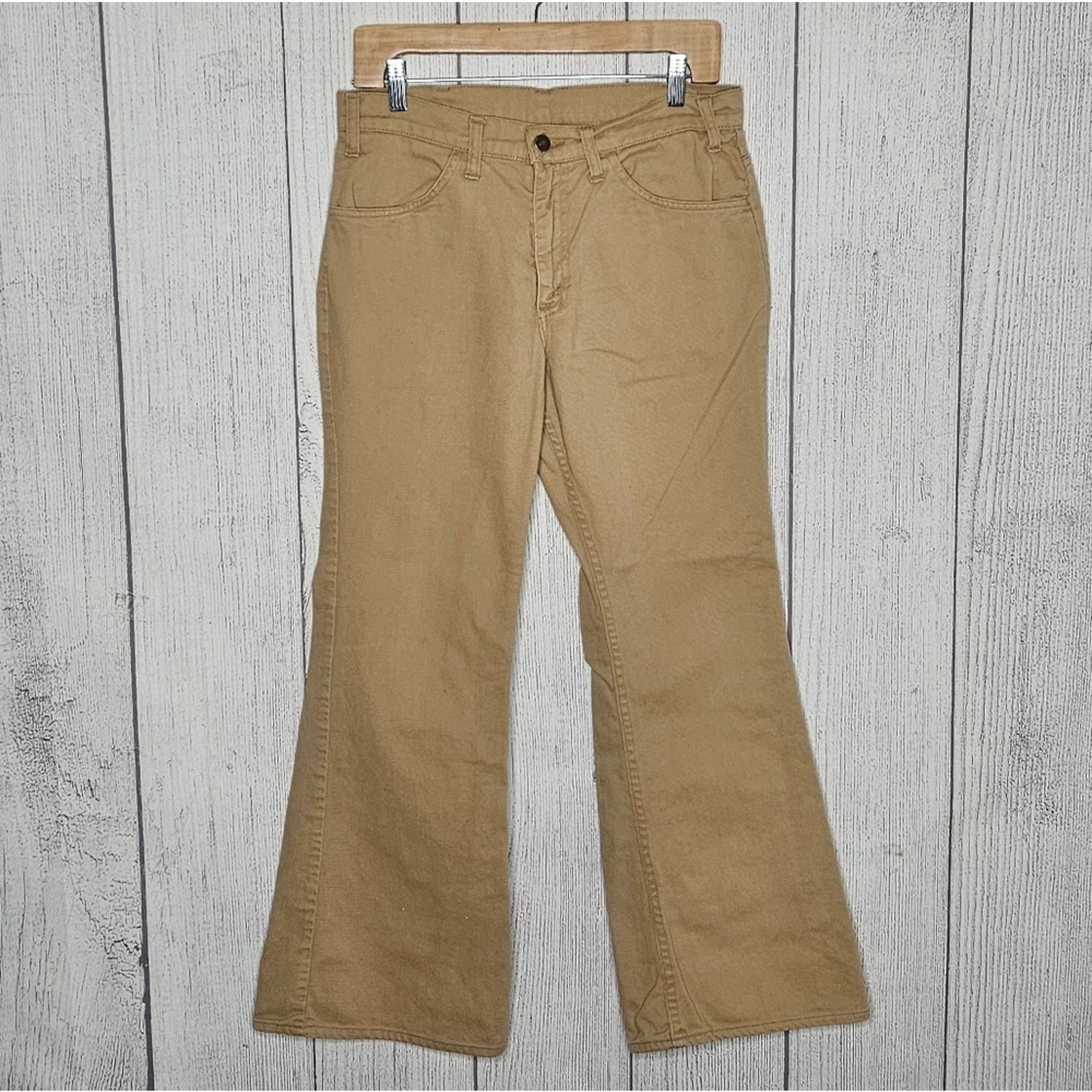 Levi's VTG 70s Levi's 693 Cut, Tan Bell Bottoms with White Tab Size 30" / US 8 / IT 44 - 1 Thumbnail