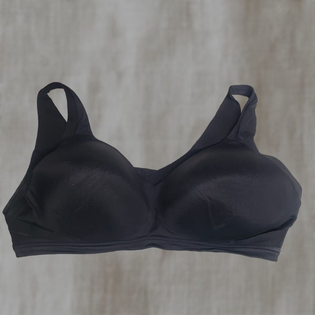 Vintage Warner's Bra 2XL Black Wireless Wide Strap T-Shirt Bra Womens Plus 2XL 32 Degrees Cool Vintage No Size ONE SIZE - 1 Thumbnail