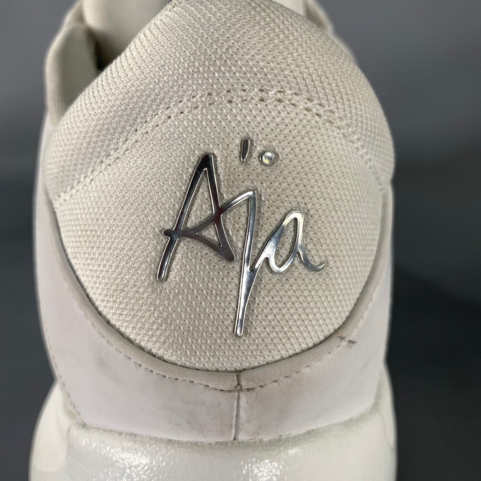 Nike NIKE White Silver Mixed Patterns Canvas B-Ball Snkrs Size US 15 / EU 48 - 7 Thumbnail