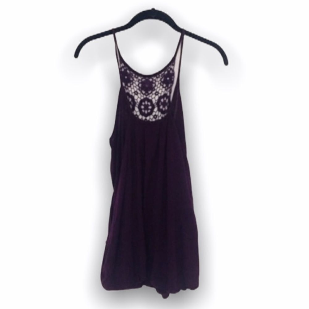 Other R Jean Purple Crochet Back Tank Top | Juniors Size Large | F Size S / US 4 / IT 40 - 3 Thumbnail
