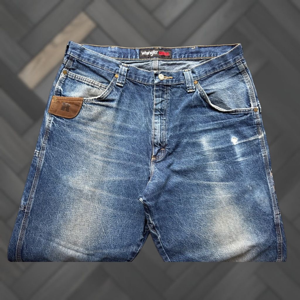 Wrangler VINTAGE Wrangler RIGGS Workwear Jeans Mens 5-Pocket Denim Blue 37-38W x 30L High Rise Straight Relaxed 30in Inseam 30 1990s 2000s Size US 38 / EU 54 - 1 Thumbnail