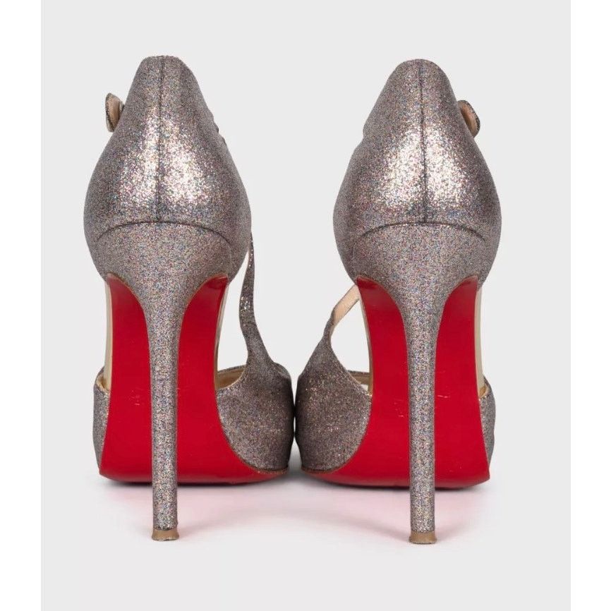 Christian Louboutin Christian Louboutin Shiny Leather Button Heel Sandals 38.5 Size US 7.5 / IT 37.5 - 4 Thumbnail