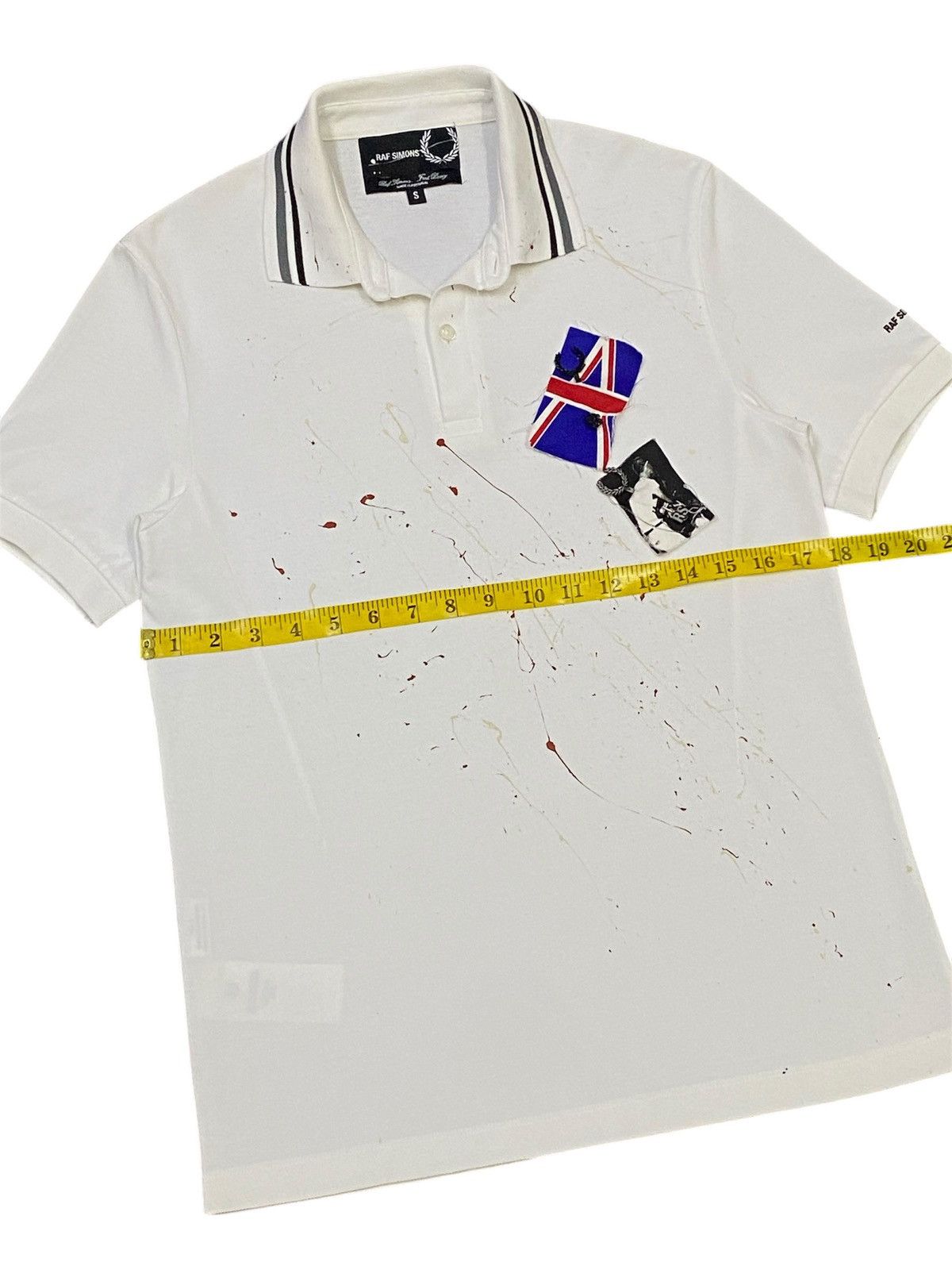 Fred Perry × Raf Simons Raf Simons x Fred Perry Anarchy Painted Polo Tee Size US S / EU 44-46 / 1 - 14 Thumbnail