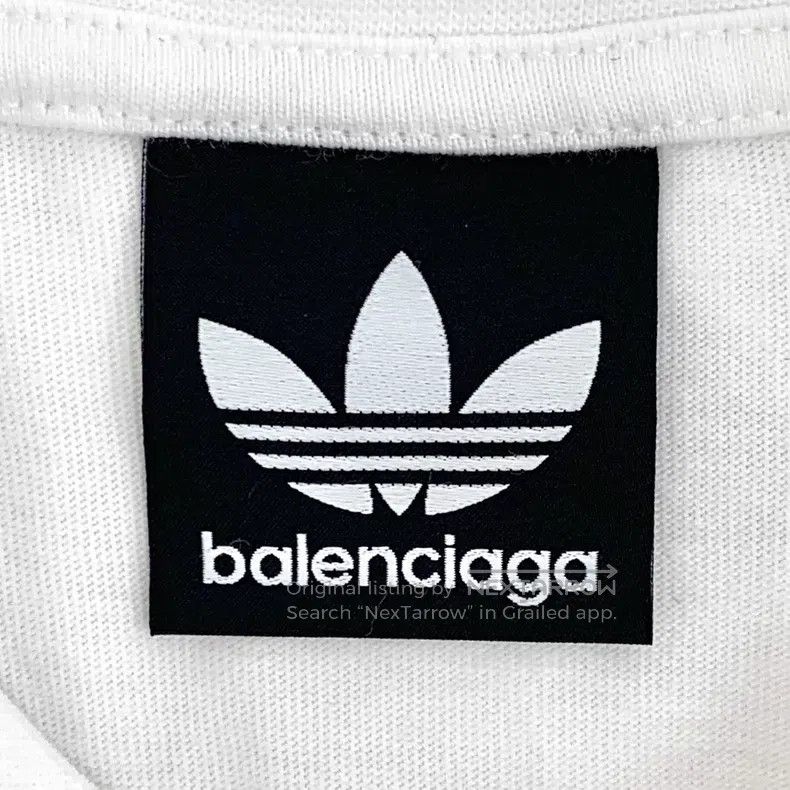 Balenciaga Balenciaga White Logo Printed Cotton Round Neck Short Slee Size US XL / EU 56 / 4 - 6 Thumbnail