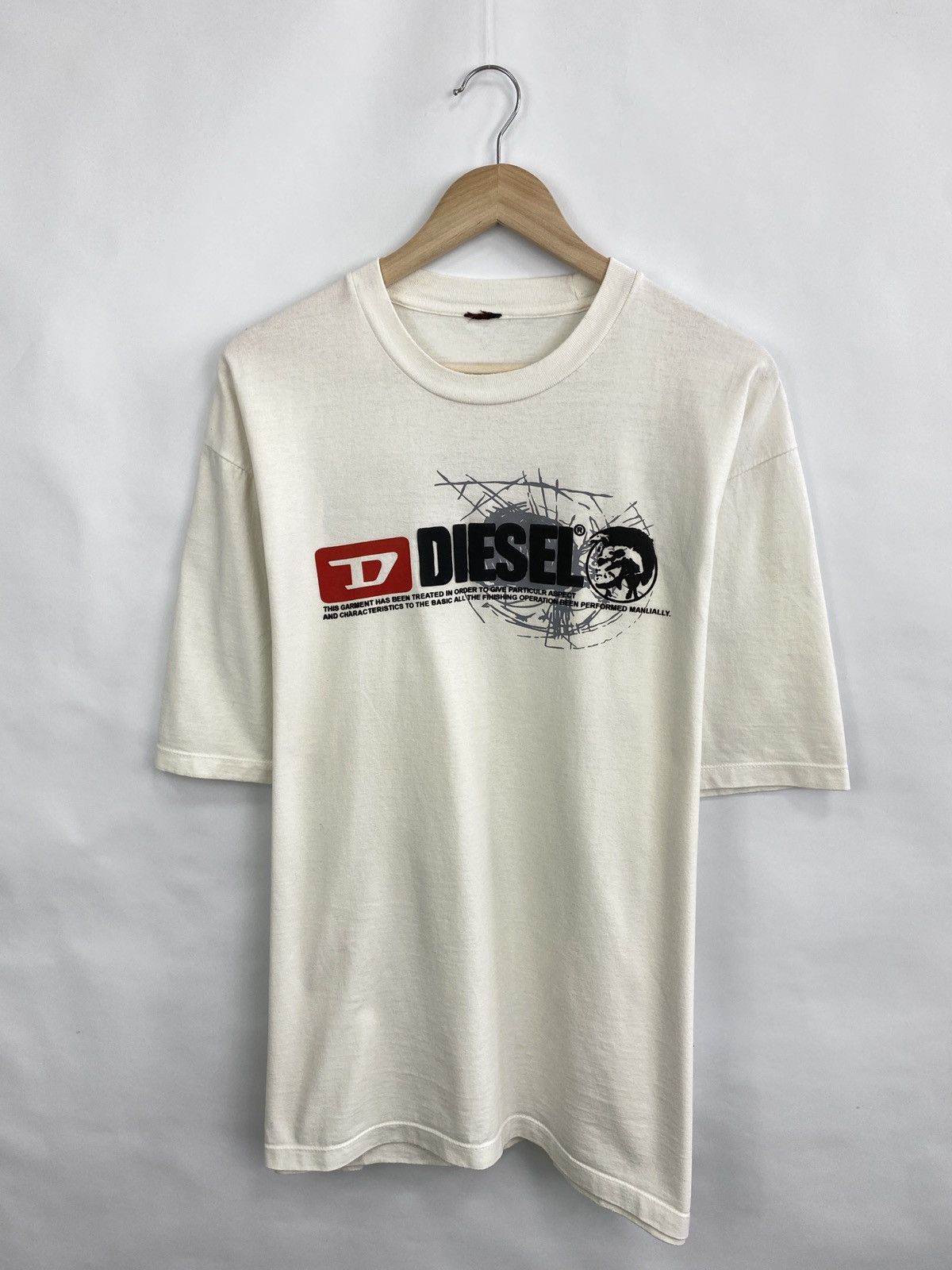 Diesel 🇺🇸 Vintage 90s Diesel Y2K Big logo T-Shirt Retro Rare Hype Size US XXL / EU 58 / 5 - 3 Thumbnail