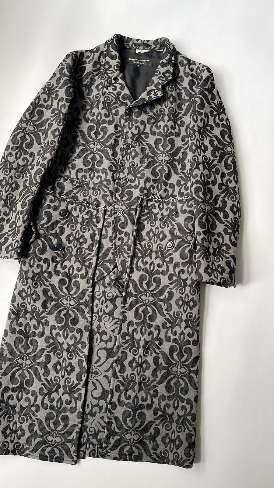 Comme des Garcons A/W 13 Gray Floral Jacquard Overcoat Size US M / EU 48-50 / 2 - 5 Thumbnail
