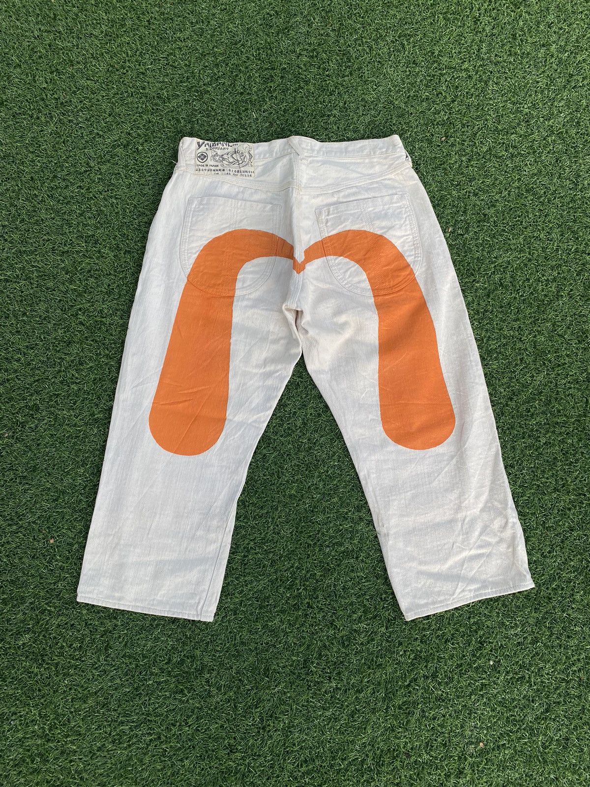 VINTAGE EVISU YAMANE ORANGE DAICOCK WITH PINK SELVEDGE