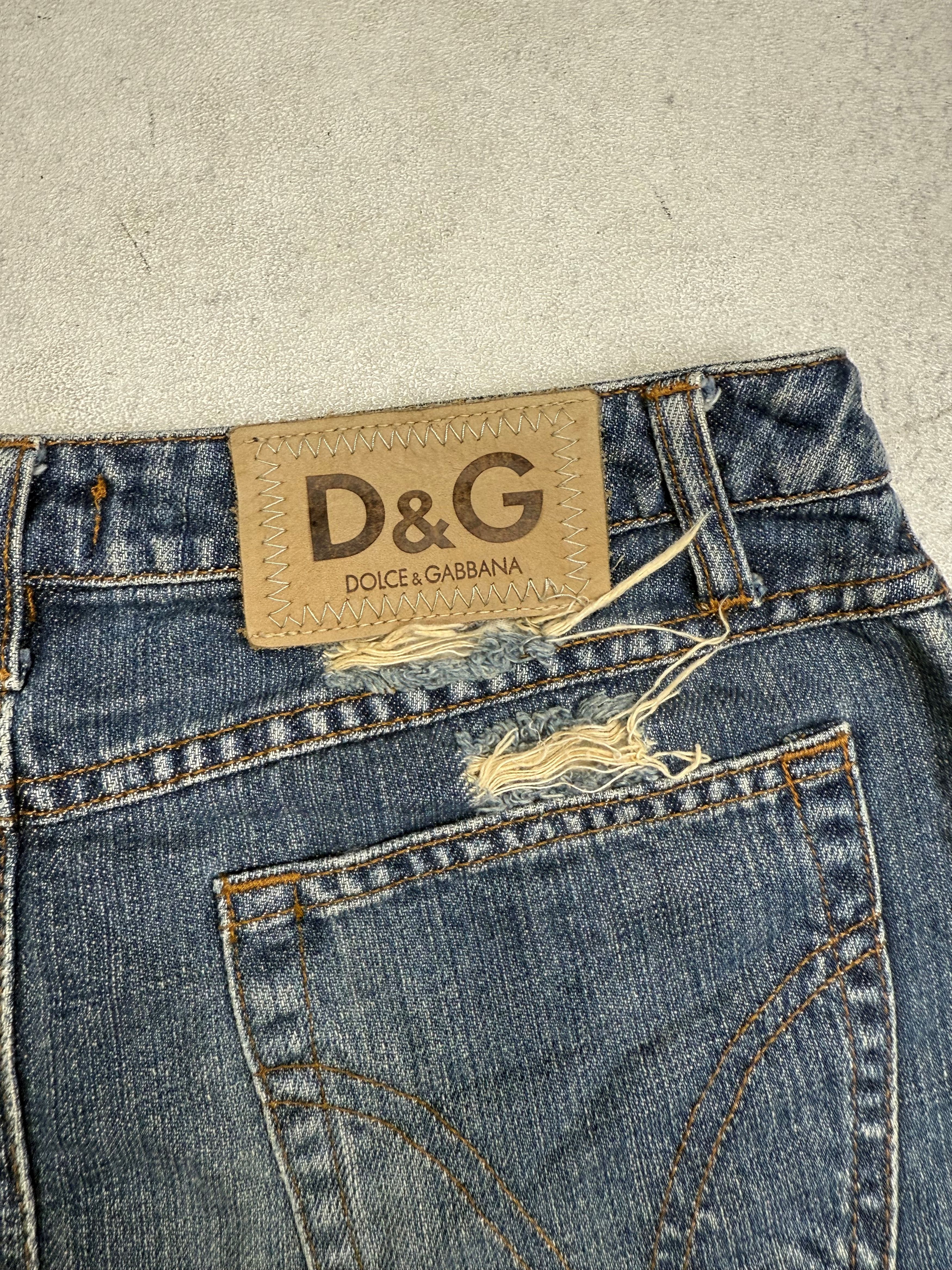 Dolce & Gabbana Dolce & Gabbana Distressed Denim Skirt Y2K D&G Size 27" / US 4 / IT 40 - 4 Thumbnail