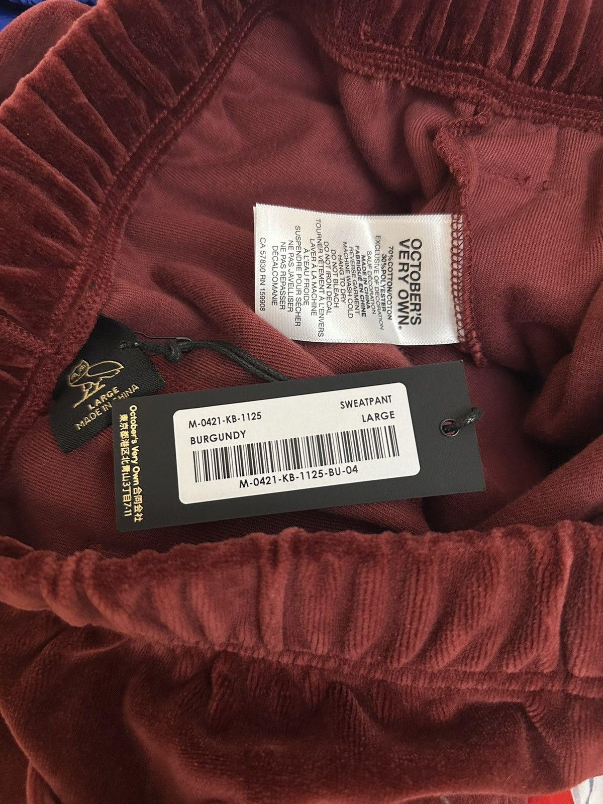 October's Very Own OVO Velvet Sweatpants Heavy Weight Brand New With Tag Large Size US 35 - 5 Thumbnail