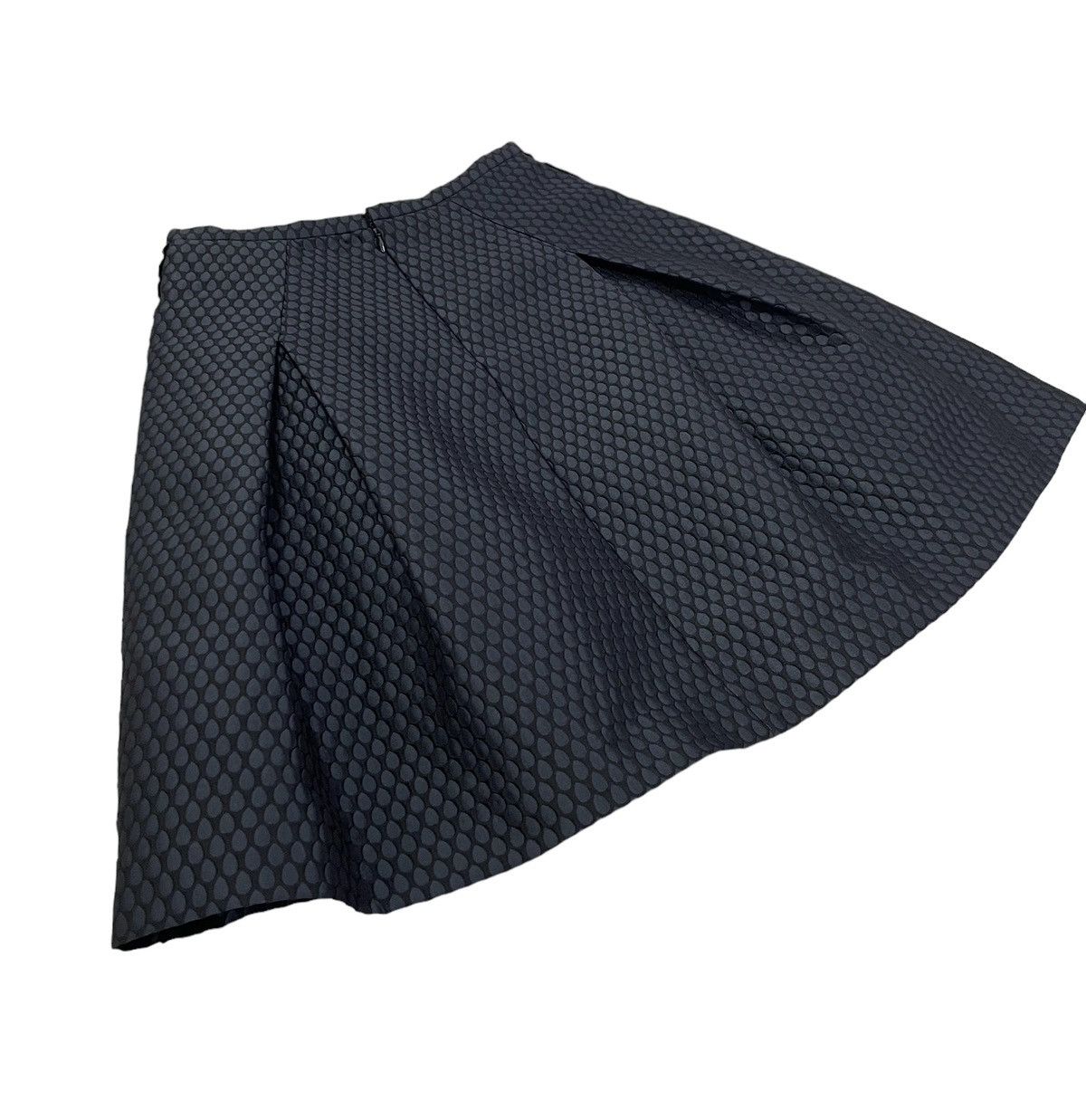 image of Yohji Yamamoto Ined Jaquard Skirt in Black/Navy, Women's (Size 26)