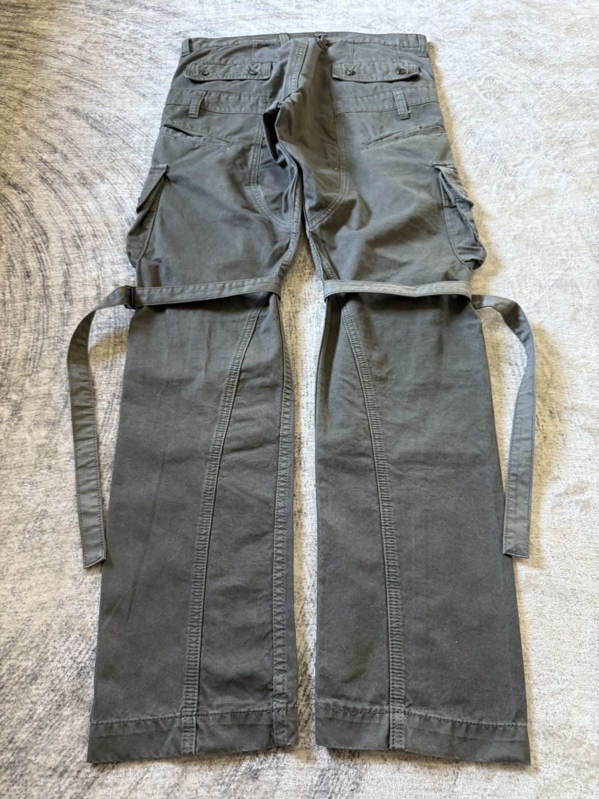 Japanese Brand Tette Homme Plag Bondage Deconstructed Cut & Sew Cargo Pants Size US 32 / EU 48 - 3 Thumbnail