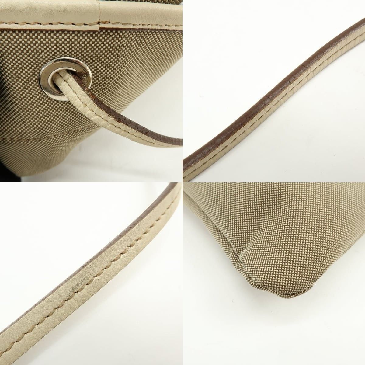 Prada Prada Logo Jacquard Canvas Crossbody Bag Beige Size ONE SIZE - 4 Thumbnail