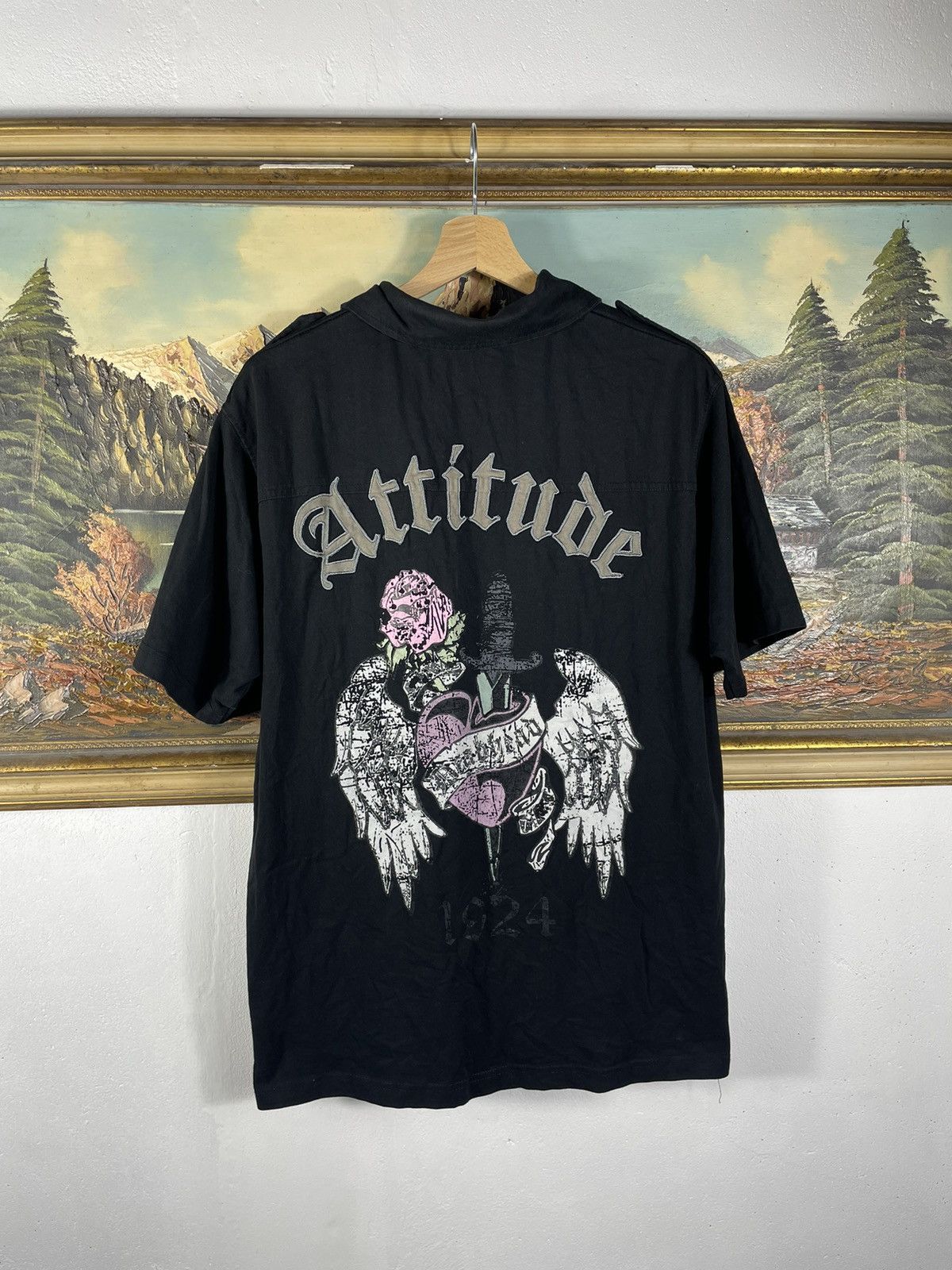 Affliction × Ed Hardy × Tapout Black vintage retro y2k 00s tees t shirt polo baggy loose Size US L / EU 52-54 / 3 - 1 Thumbnail