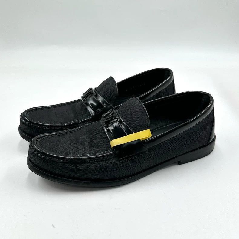 Louis Vuitton Louis Vuitton Black Printed Leather Shoes -2505 Size US 9 / EU 42 - 2 Thumbnail