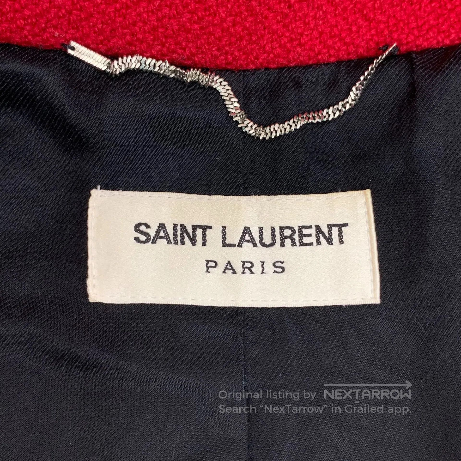 Saint Laurent Paris Saint Laurent Paris Red leopard print striped design wool Size US S / EU 44-46 / 1 - 5 Thumbnail