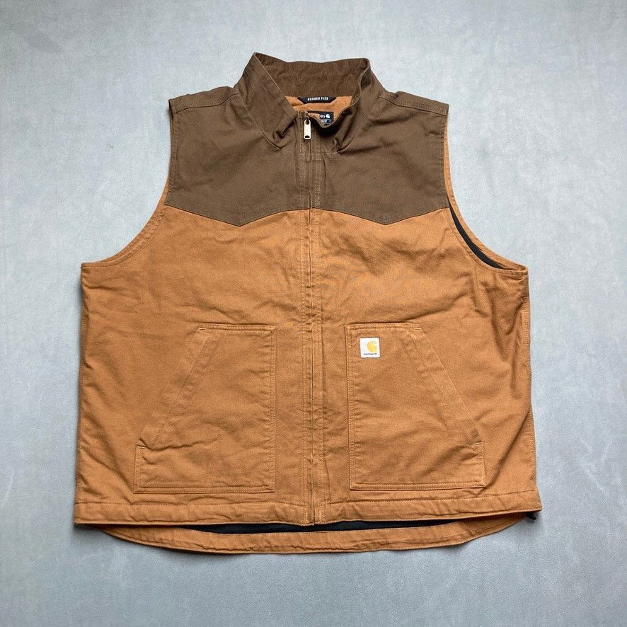 Carhartt Carhartt Duck Vest Mens 2XL Frontier Brown Rugged Flex Size US XXL / EU 58 / 5 - 1 Thumbnail