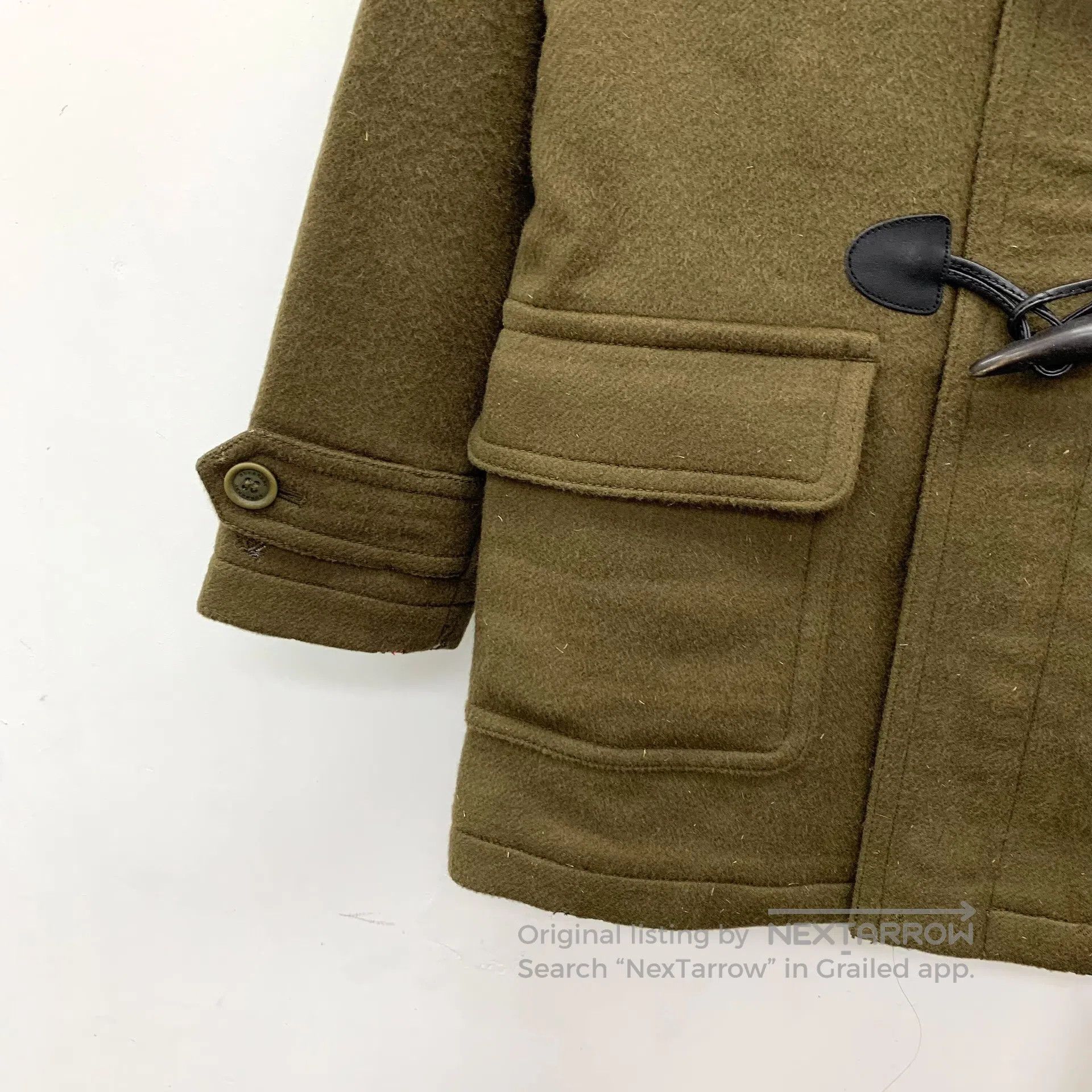 Burberry Burberry size 8y Dark green wool horn button hooded long-s Size US M / EU 48-50 / 2 - 4 Thumbnail