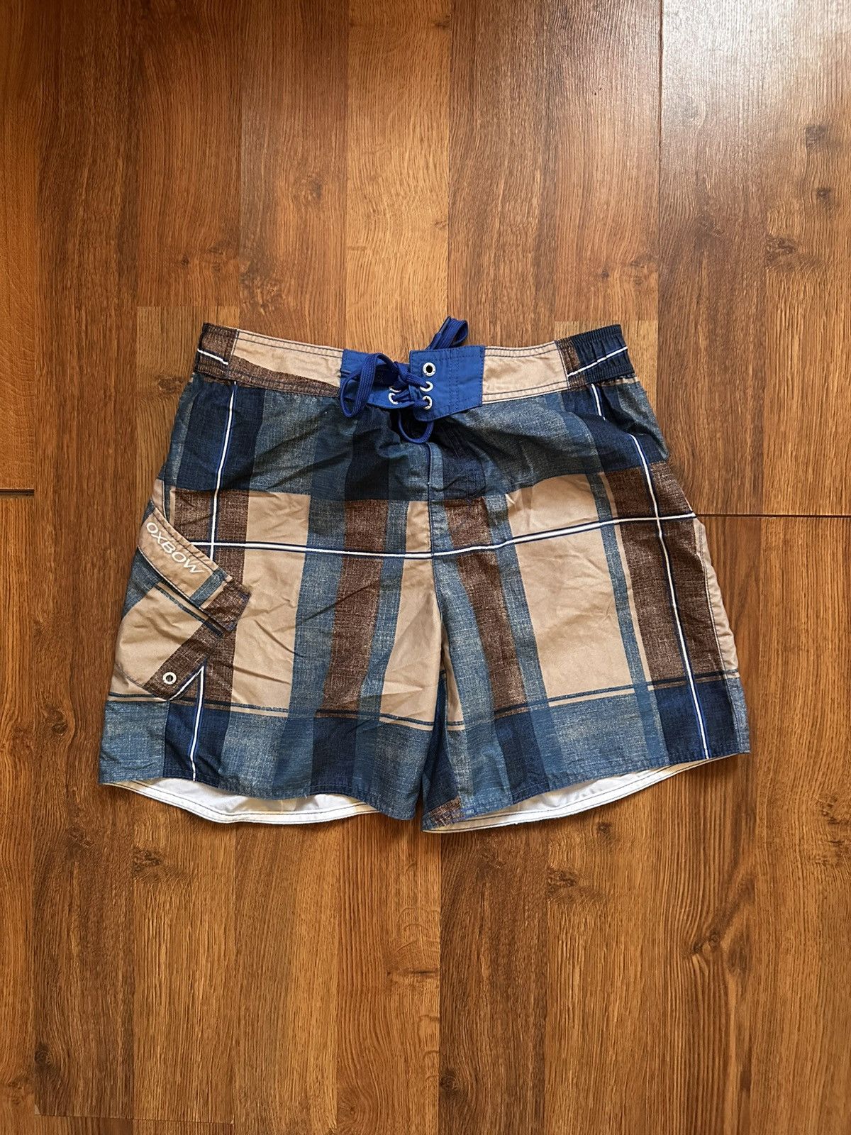 Oxbow Oxbow Archive Plaid Board Shorts Surf Style Blue/Earth Tones Size US 32 / EU 48 - 1 Thumbnail