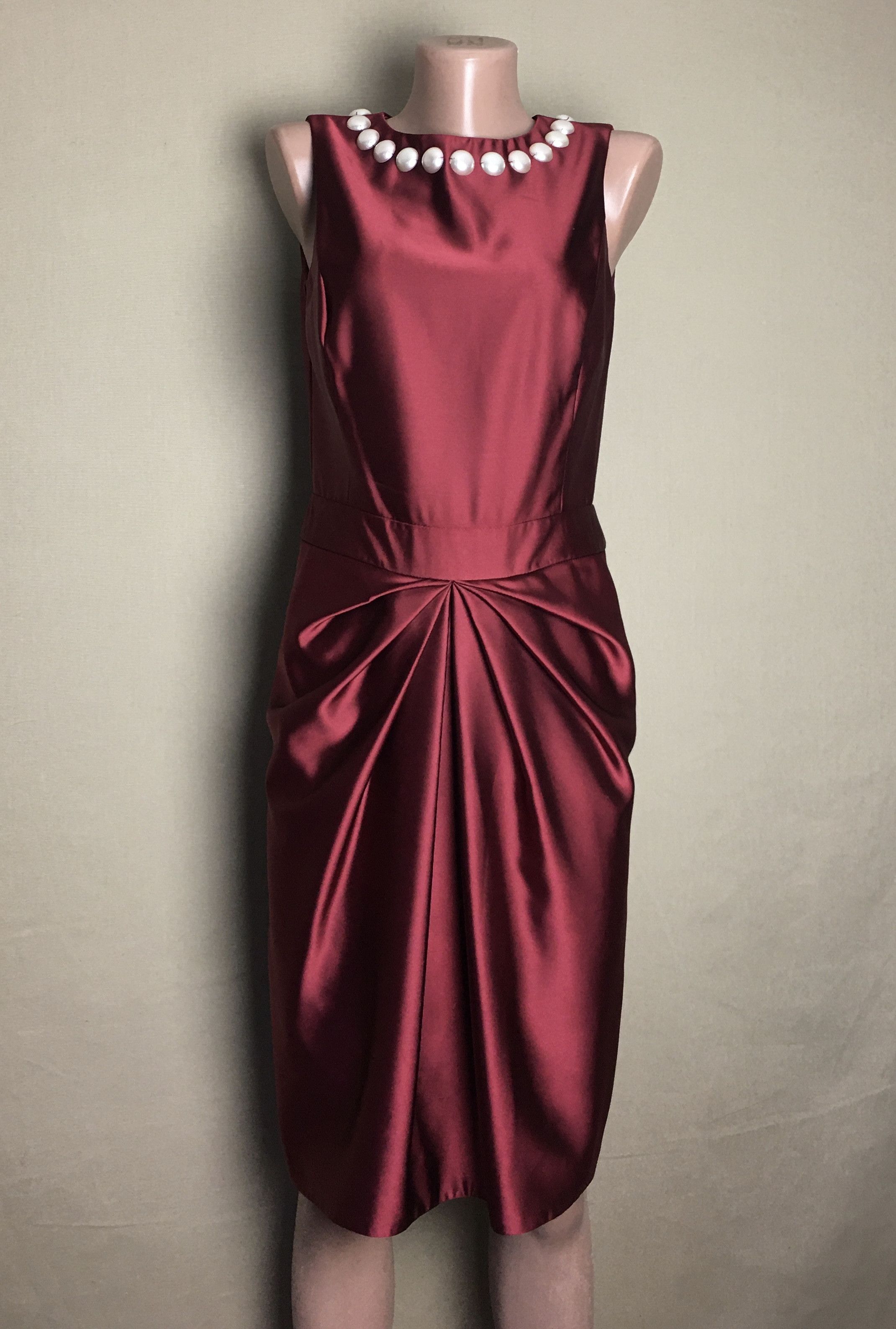 Moschino Love Moschino Red Satin Bodycon Dress UK10 US6 Size M / US 6-8 / IT 42-44 - 2 Thumbnail