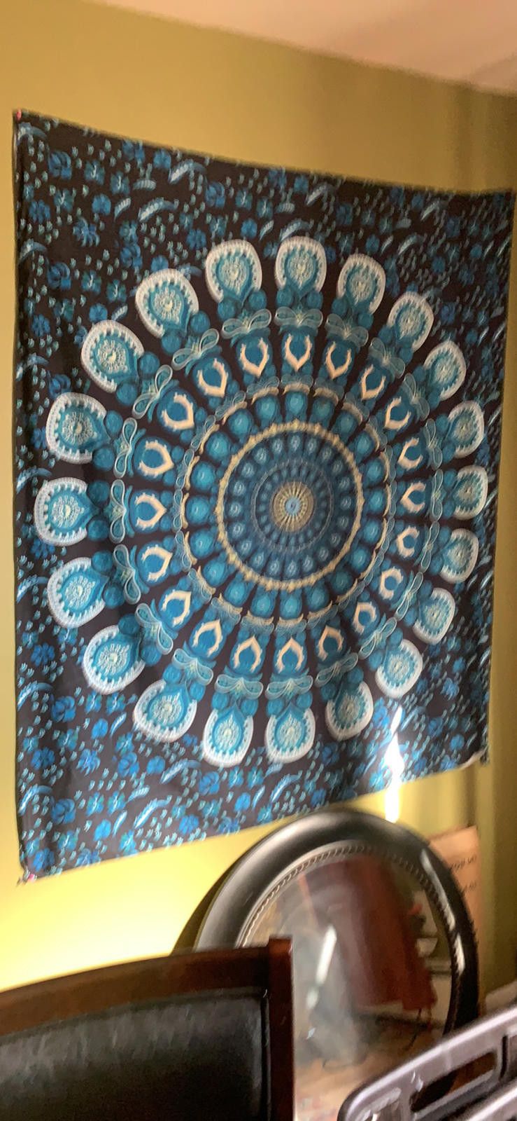 Other Boho Blue Mandala Wall Tapestry - Instant Zen Vibes Size ONE SIZE - 2 Thumbnail