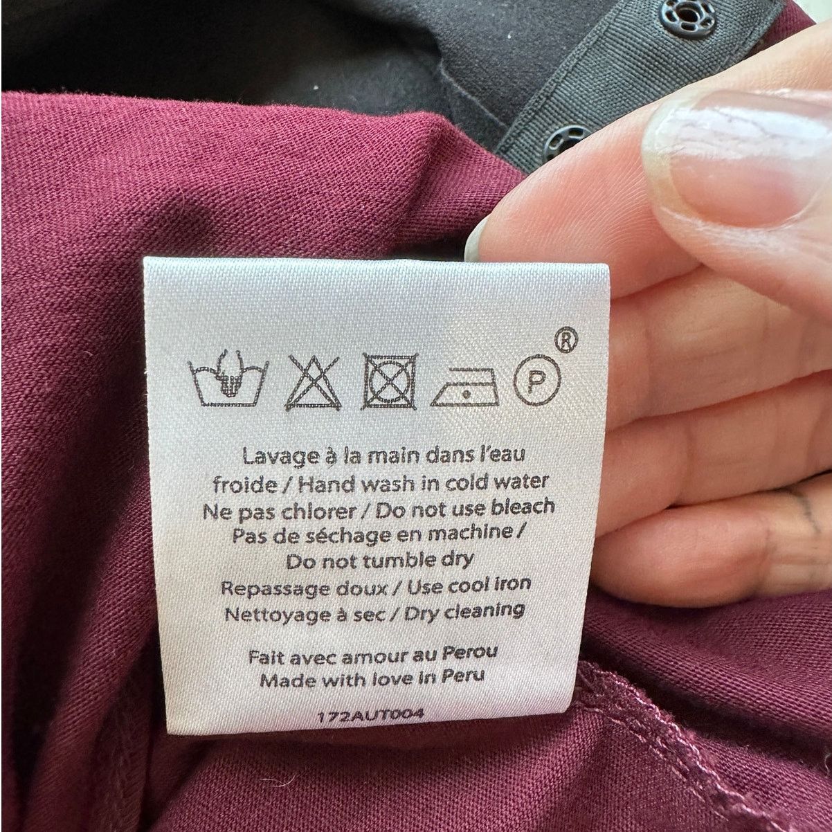 Sezane Sezane Burgundy Thibault Bodysuit Crossover-V Short Sleeve Size 23" - 10 Thumbnail
