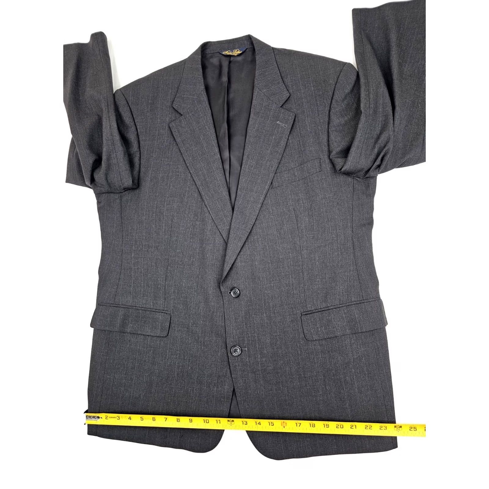 Brooks Brothers Brooks Brothers Coat Men 46R Virgin Wool Charcoal Shadow Pinstripe Woven Suit Size 46R - 7 Thumbnail