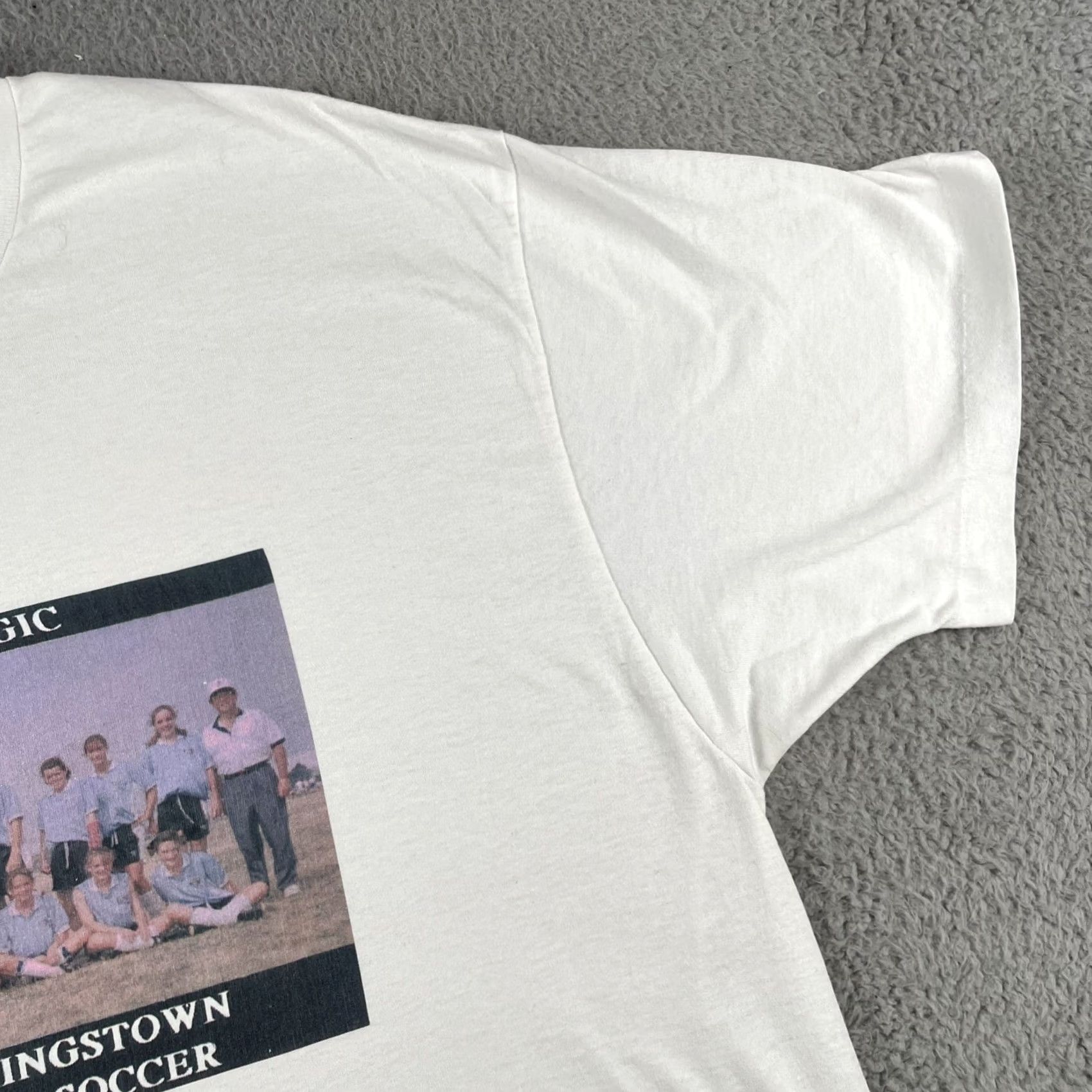 Hanes VINTAGE Hanes XL White T Shirt 1993 North Kingstown Soccer Invitational Made In USA Mens Shirt 90s Soccer California City College Sports Size US XL / EU 56 / 4 - 6 Thumbnail