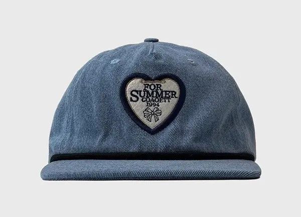 Japanese Brand Outdoor retro y2k heart embroidery denim snapback cap hat Size ONE SIZE - 7 Thumbnail