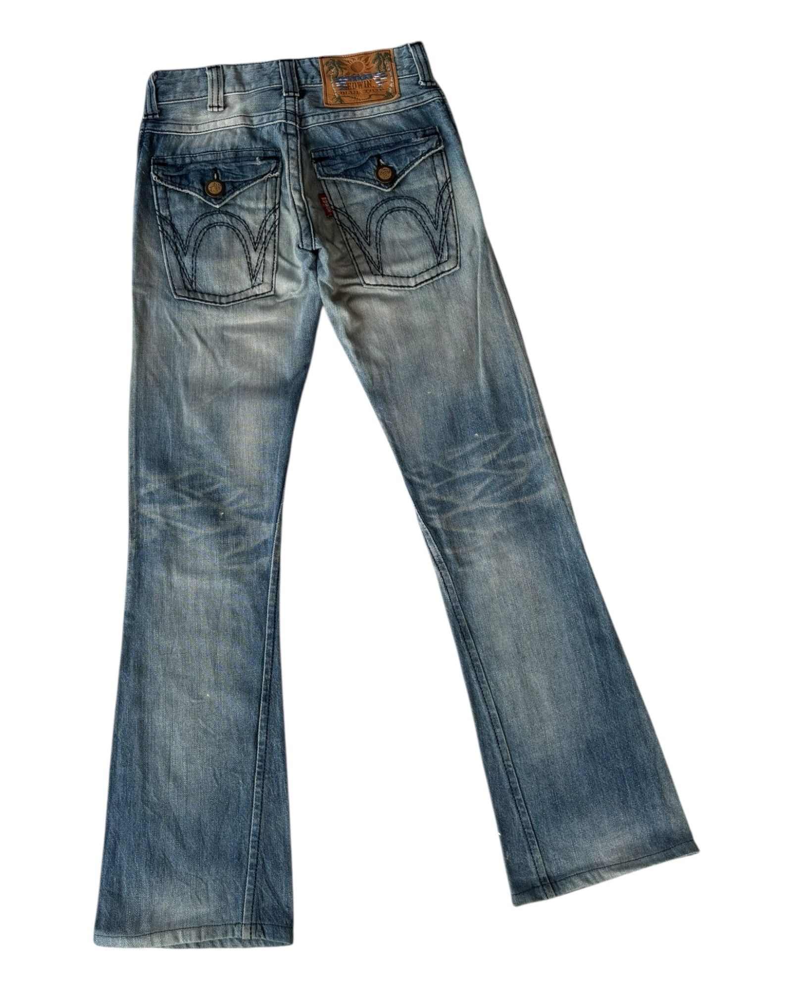 Edwin × Kapital Edwin Blue Trip Flared Bootcut Distressed Denim Jean Size 28" / US 6 / IT 42 - 4 Thumbnail