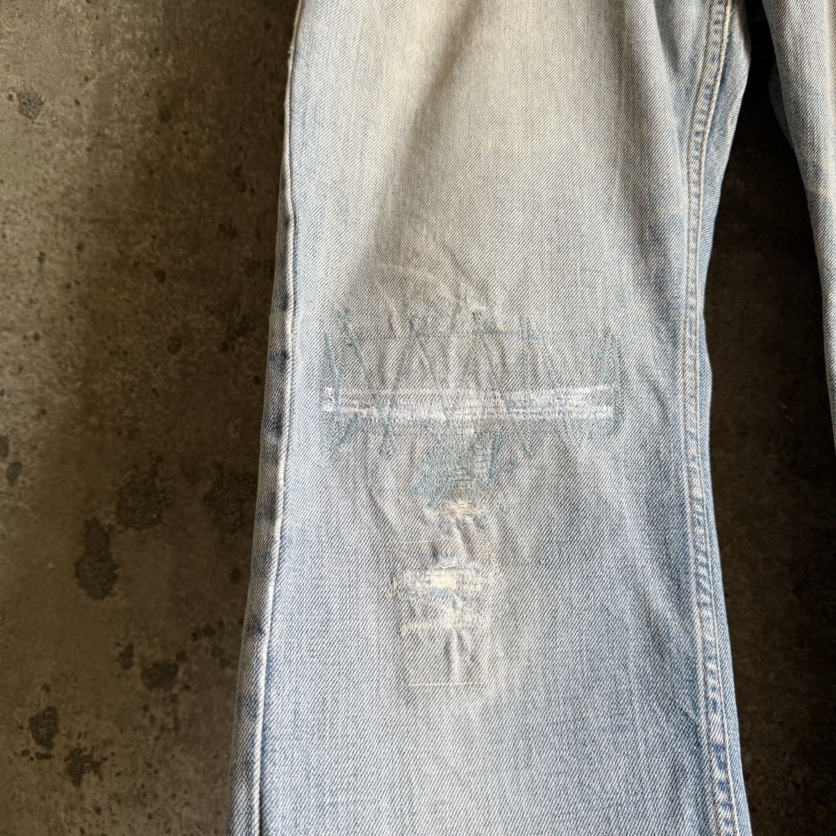 Prada 2000’s Prada Light Wash Thrashed Repair Denim Size US 32 / EU 48 - 6 Thumbnail