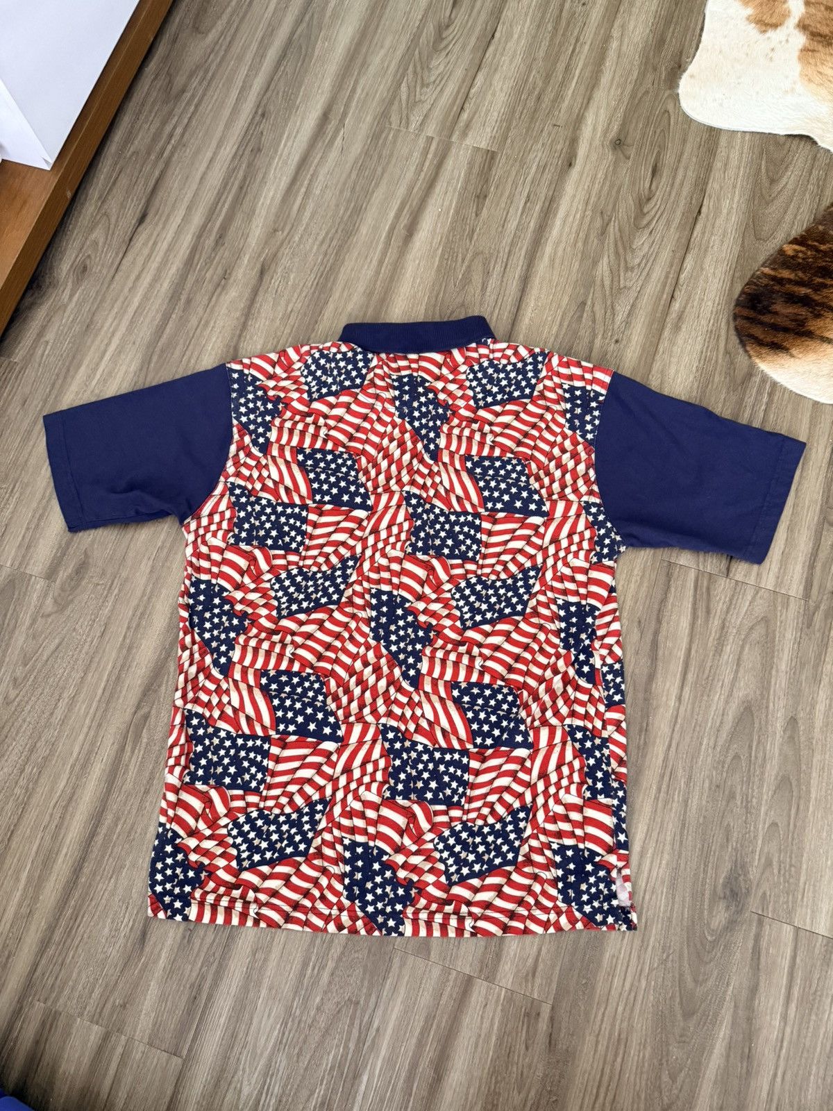 Cody James CODY JAMES Men's patriotic polo shirt USA flags all over Size US L / EU 52-54 / 3 - 4 Thumbnail