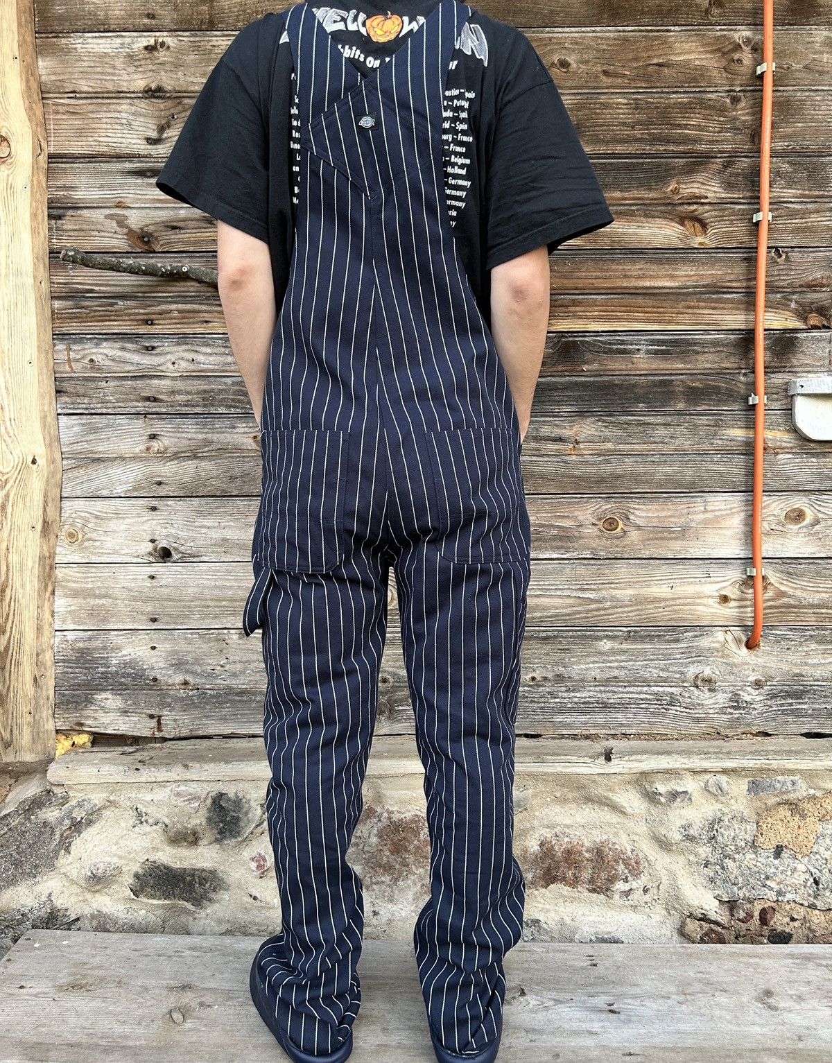 Dickies Dickies Blue Striped Dungarees Overalls W31 L32 Size US 31 - 3 Thumbnail