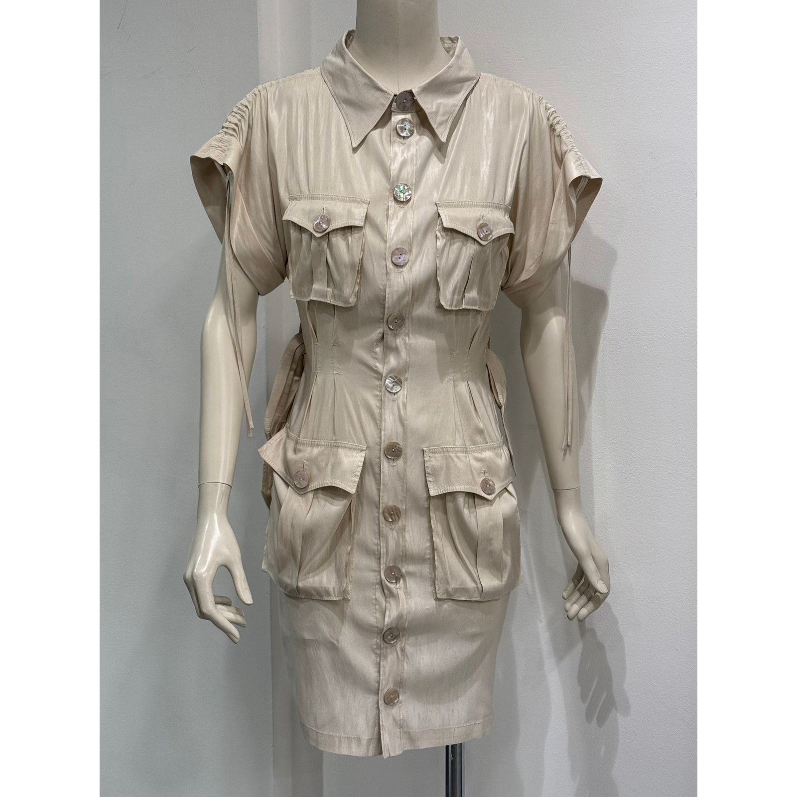 Jean Paul Gaultier S/S2005 Jean Paul Gaultier runway safari dress Size XS / US 0-2 / IT 36-38 - 6 Thumbnail