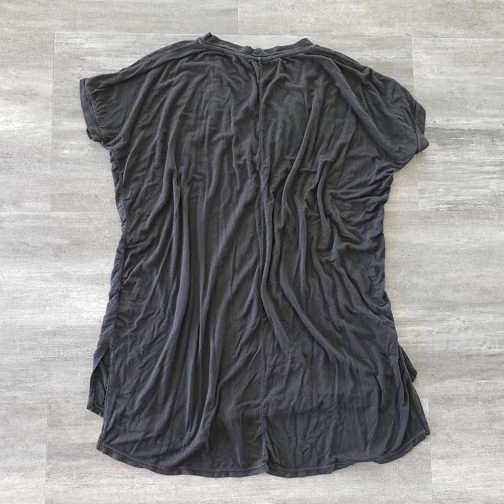 Designer Black Basic Melville Boxy Vneck Sleeve Size ONE SIZE - 4 Thumbnail