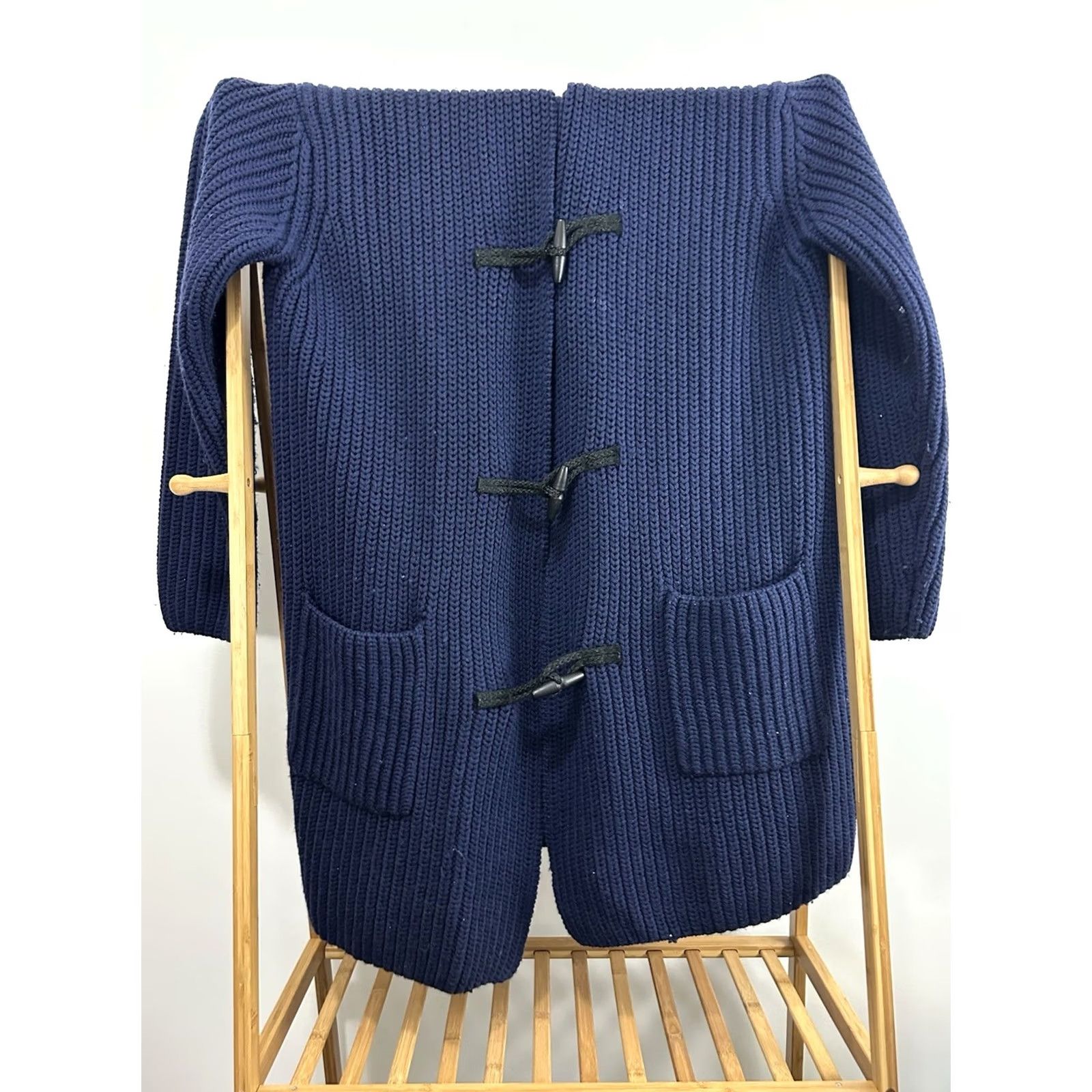Polo Ralph Lauren VTG Polo Ralph Lauren Knit Cardigan Wool Sweater Jacket 2XL Blue Mens Long Trench Hooded Toggle 90s Size US XXL / EU 58 / 5 - 4 Thumbnail