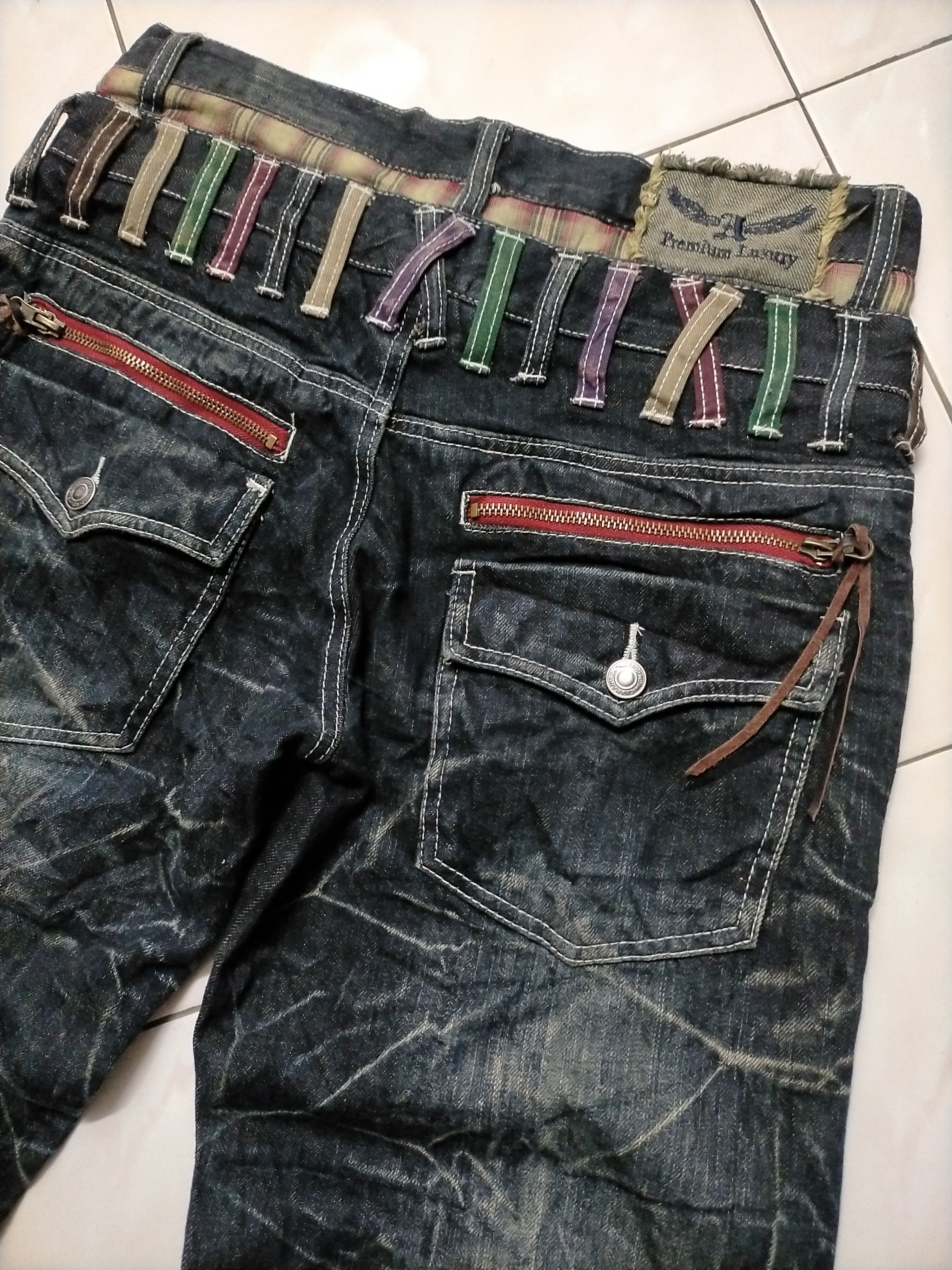 If Six Was Nine 🔥Like New Sick Nylaus Double Waist Jeans Size US 30 / EU 46 - 9 Thumbnail